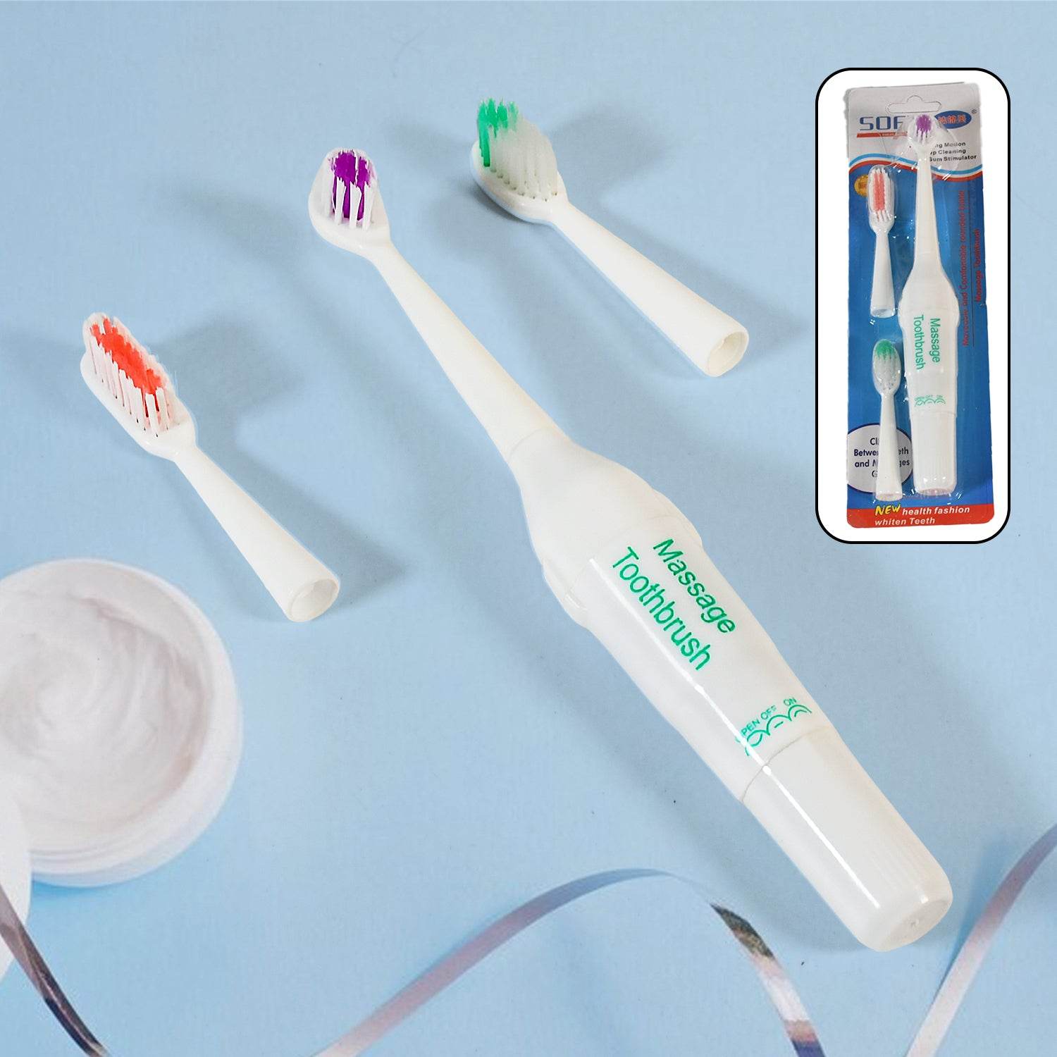 7324 Electric Toothbrush For Adults And Teens Electric Toothbrush Battery Operated Deep Cleansing Toothbrush With Extra Brush Heads (Battery Not Included) - 9XShoppy