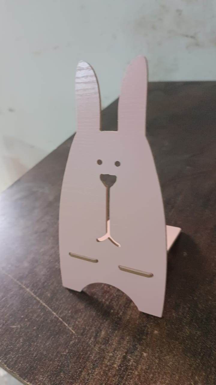 Wooden Cute Lovely Rabbit Design Mobile Stand (1 Pc) - 9XShoppy
