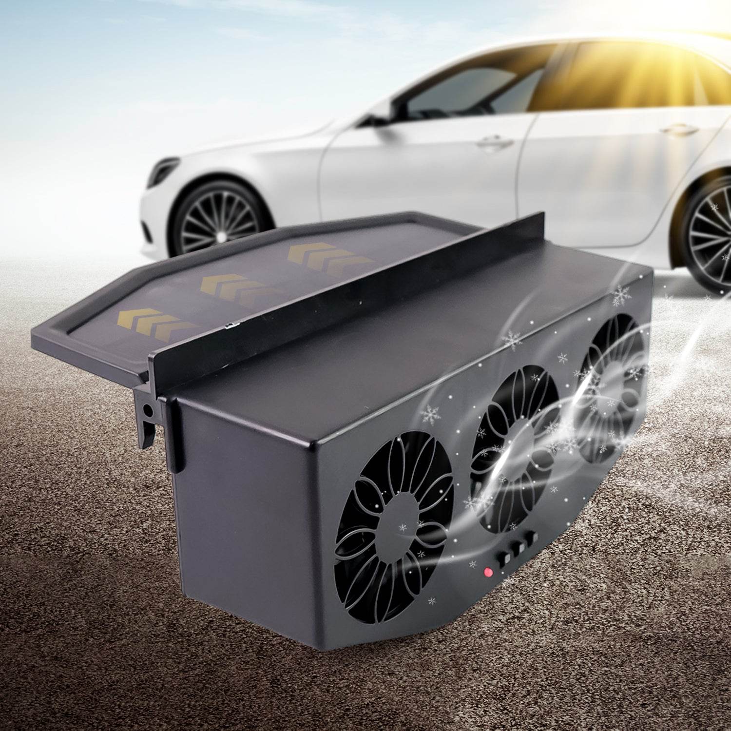 Triple Fan Solar Powered Car Exhaust Ventilation System With Usb Charging - 9XShoppy