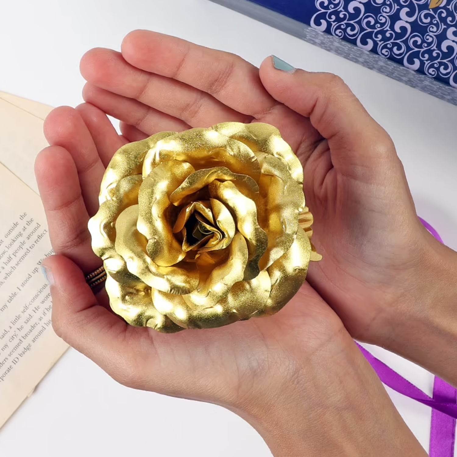 Luxury Decorative Gold Plated Artificial Golden Rose With Premium Box - 9XShoppy