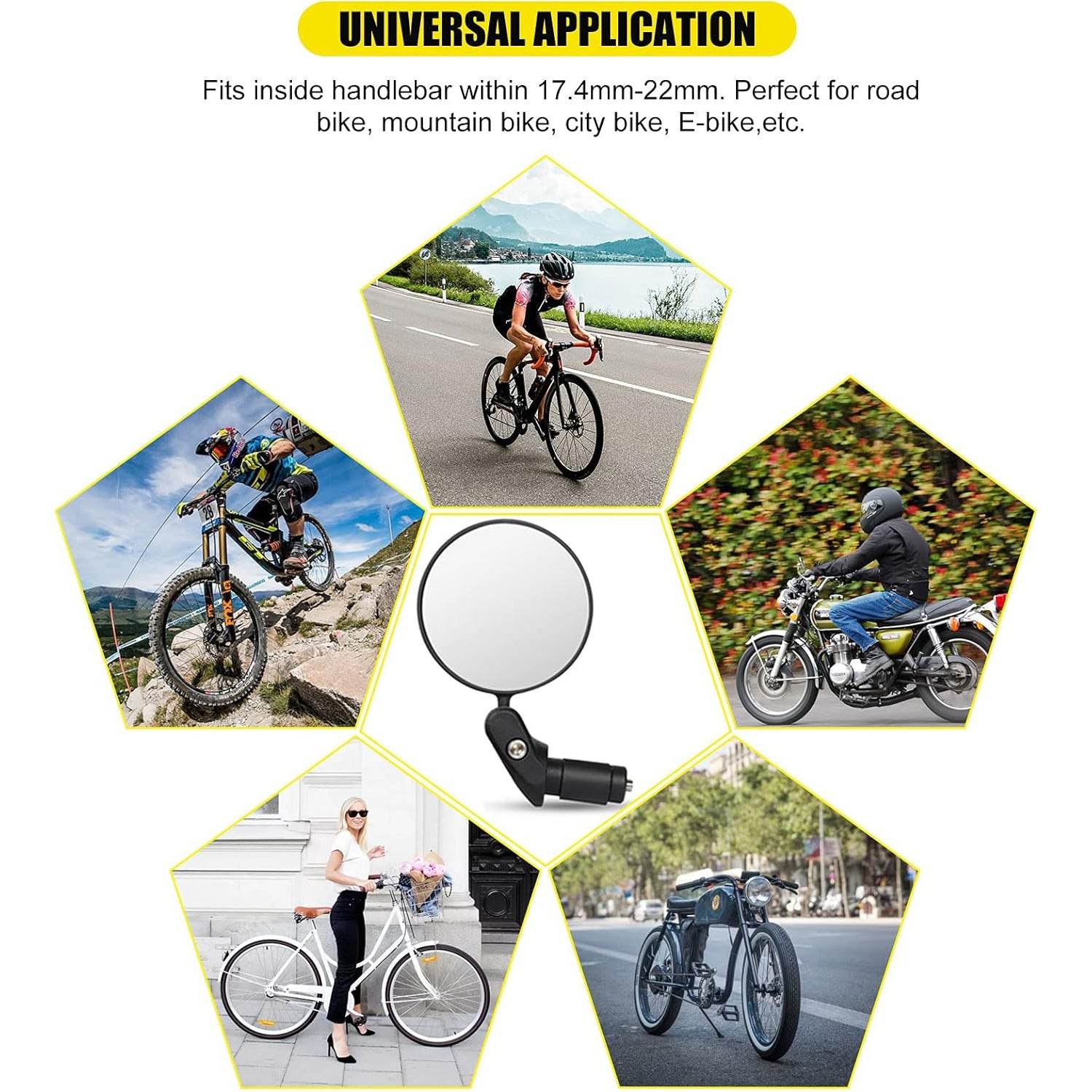 8505 Bar End Bike Mirror Safe Rearview Mirror 360 Rotatable Foldable Safety Bicycle Rear View Mirror Mirror Durable Bike Mirror (1 Pc) - 9XShoppy