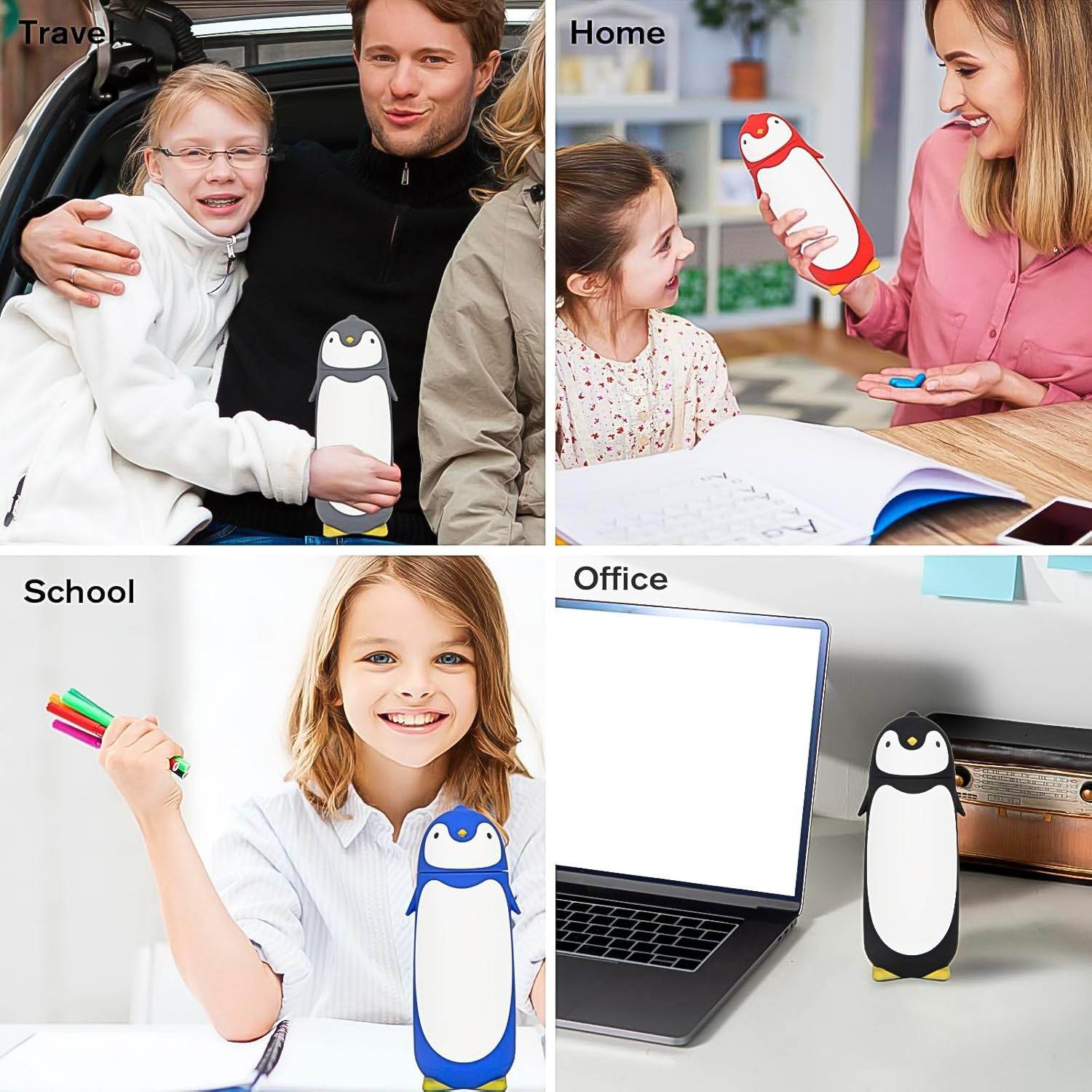 Penguin Water Bottle Penguin Cartoon Water Bottle Funny Travel Mug Insulated Inner Glass Vacuum Water Bottle - 9XShoppy