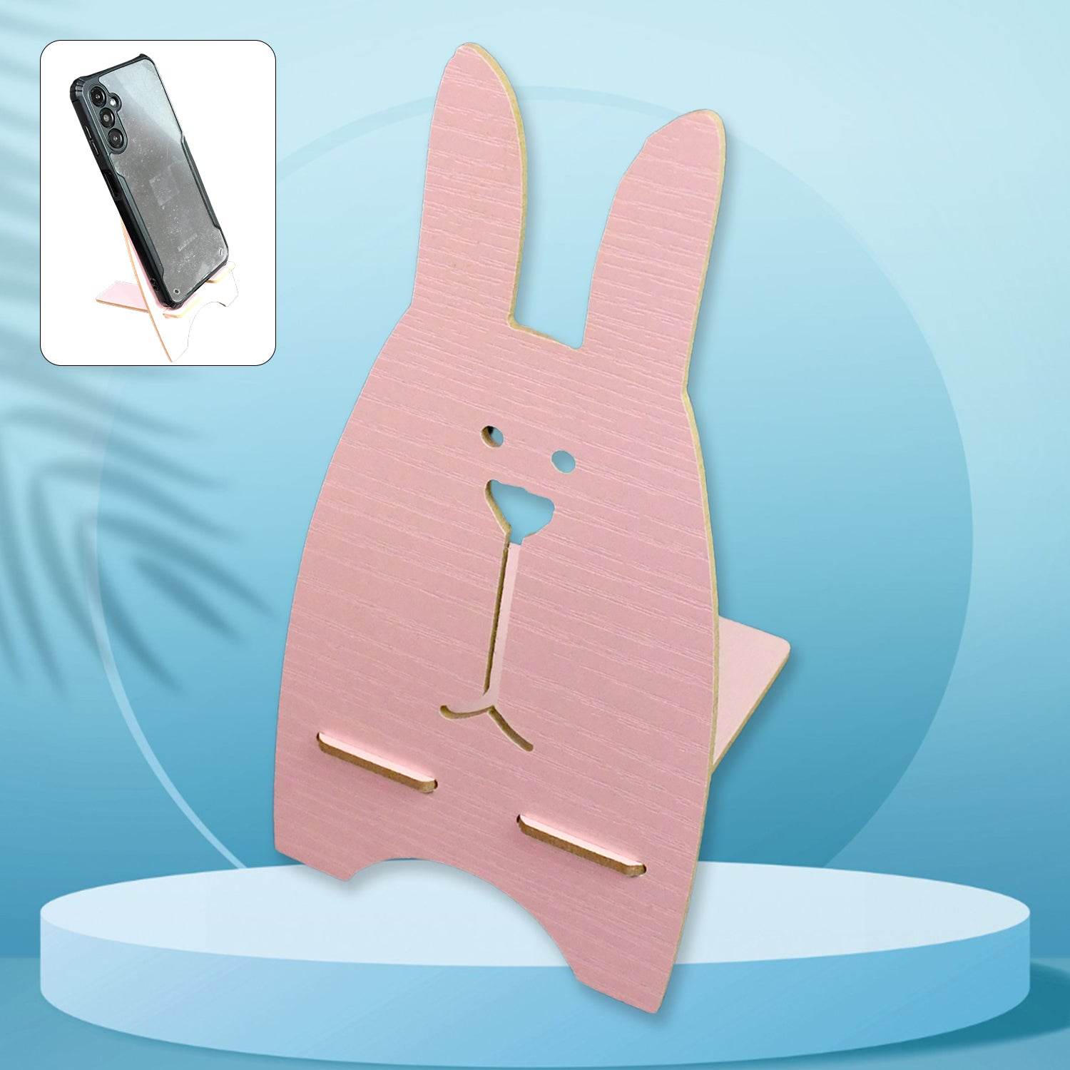 Wooden Cute Lovely Rabbit Design Mobile Stand (1 Pc) - 9XShoppy