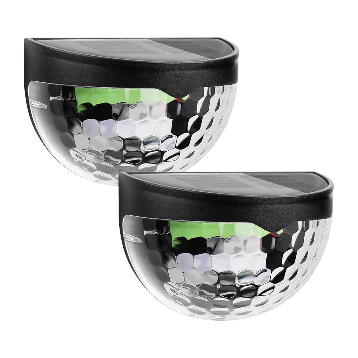 6 Led Solar Powered Wall Mount Fence Light With Honeycomb Shade Design (2 Pc Set) - 9XShoppy