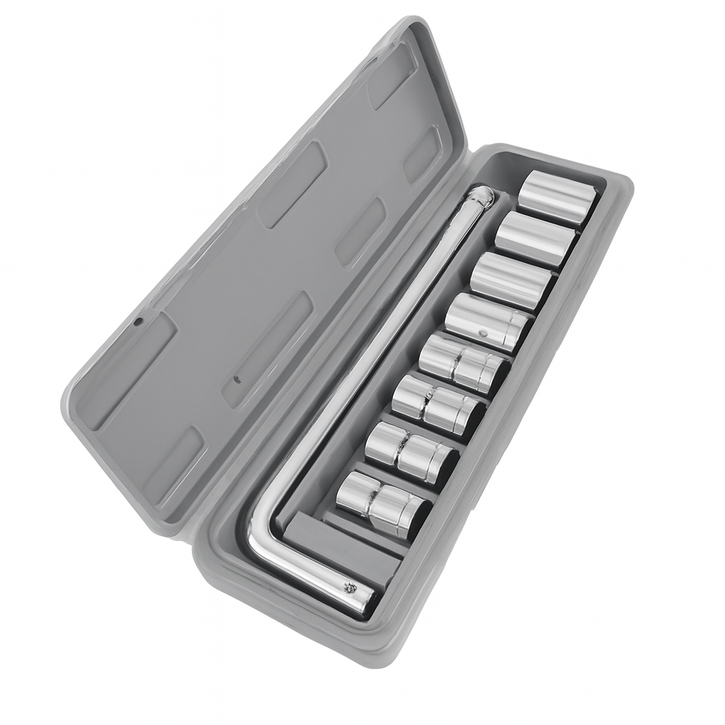 10 Pc 6 Pt. 38 In. Drive Standard Socket Wrench Set