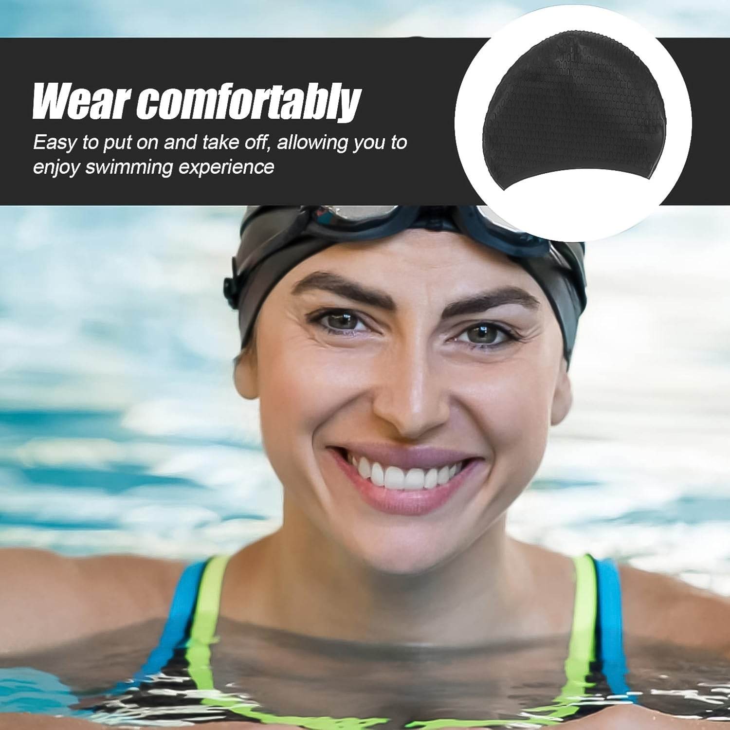Premium Silicone Waterproof Swimming Cap (1 Pc) - 9XShoppy