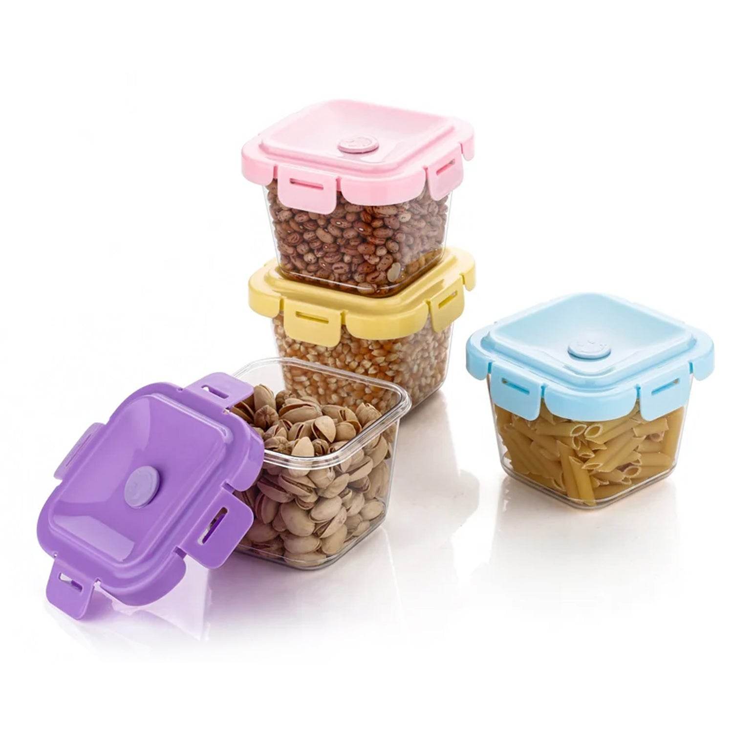 Plastic Food Storage Containers With Lid (4 Pcs Set 500 Ml) - 9XShoppy