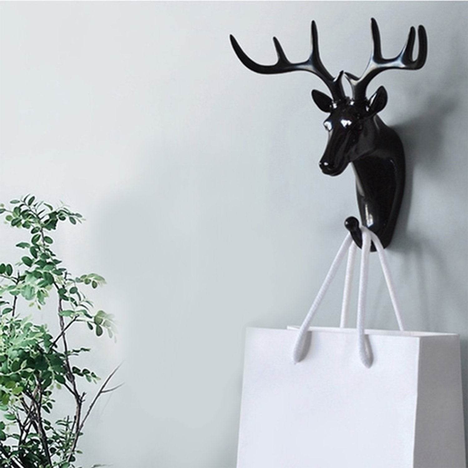 Deer Head Self Adhesive Wall Door Hook Hanger - 9XShoppy