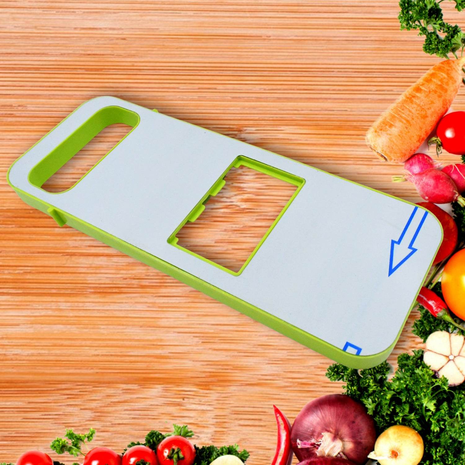5842 Slicer For Kitchen 5 In 1 Foldable Vegetable Slicer Blade Potato Cutter Veggie Slicer Onion Slicer Julienne Grater With Protective Guards Stainless Steel Blade - 9XShoppy