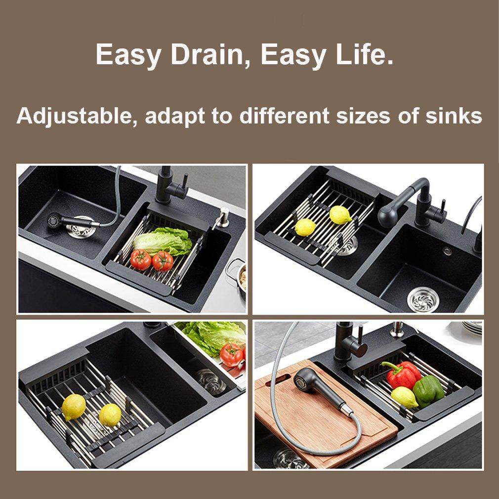 2189 Stainless Steel Expandable Kitchen Sink Dish Drainer - 9XShoppy