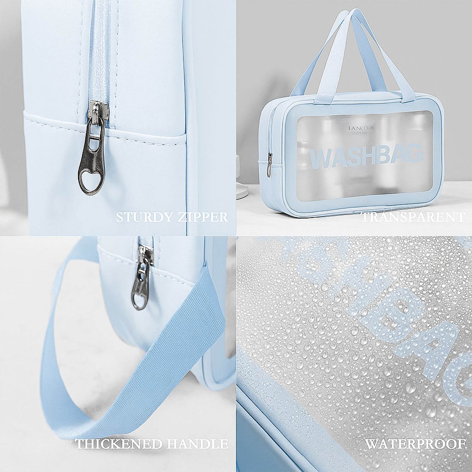 3-in-1 Waterproof Transparent Travel Toiletry Bag Set - 9XShoppy