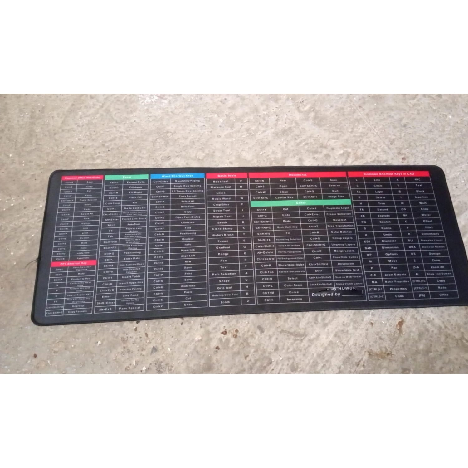 Shortcut Keyboard Mat Mouse Pad