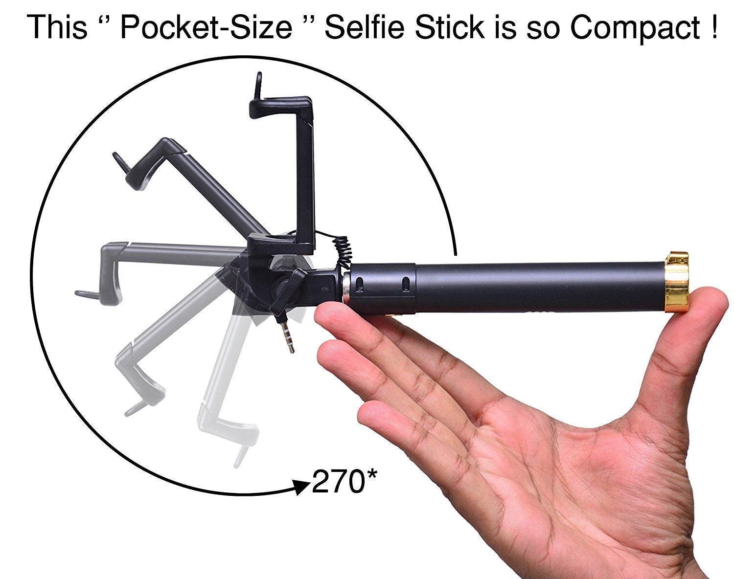 Selfie Sticks Box With Aux Wire For All Smart Phones - 9XShoppy
