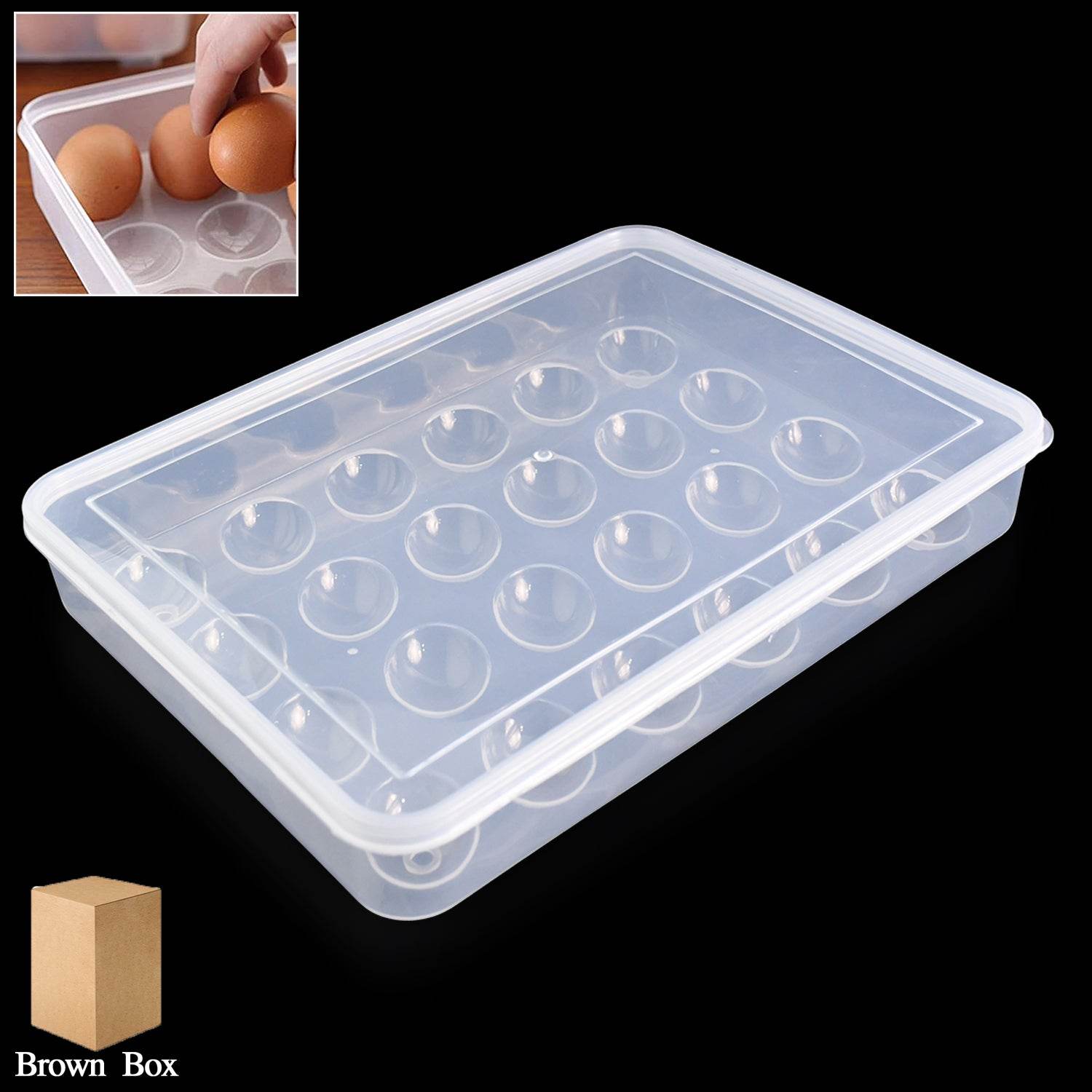 Plastic Egg Storage Container Holder For Refrigerator Egg Tray Holds 24 Eggs (1 Pc) - 9XShoppy