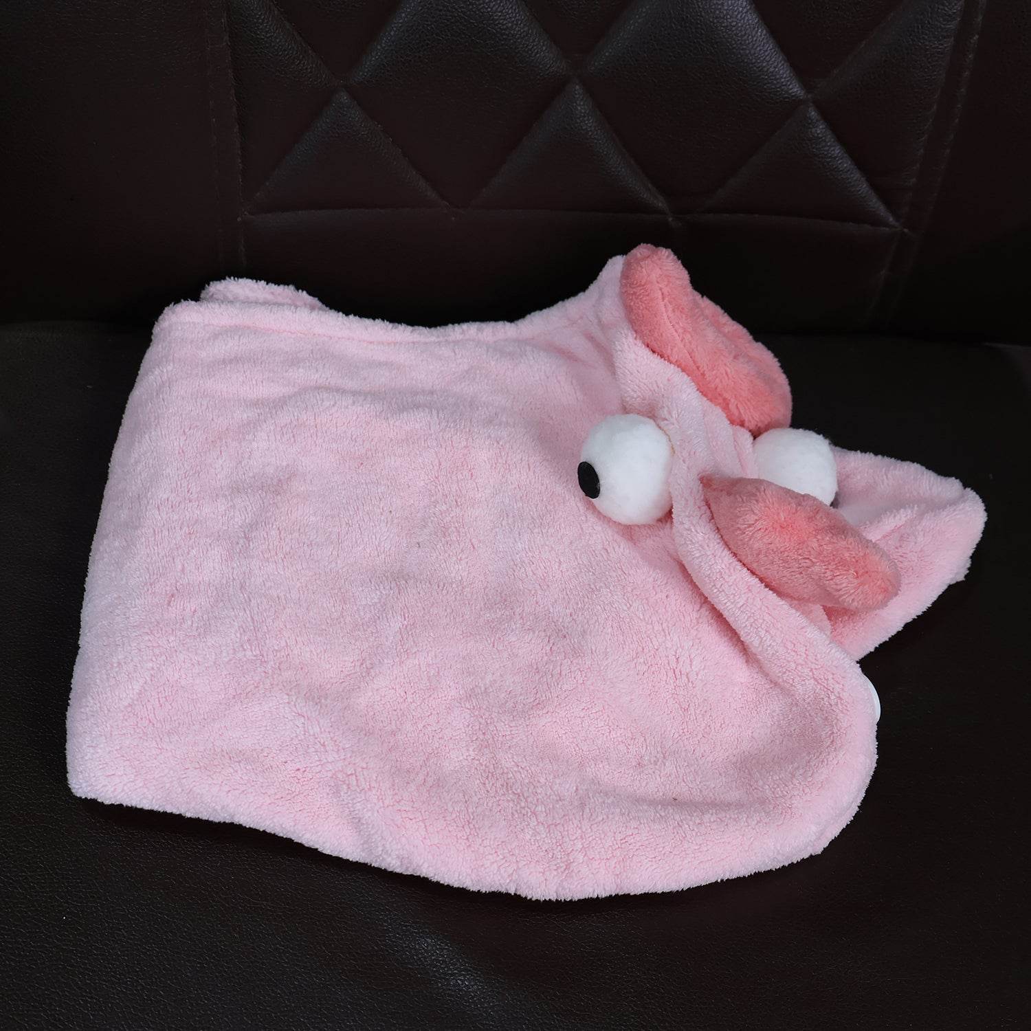 Soft Microfiber Cartoon Design Hair Drying Towel Wrap With Button Closure (1 Pc) - 9XShoppy