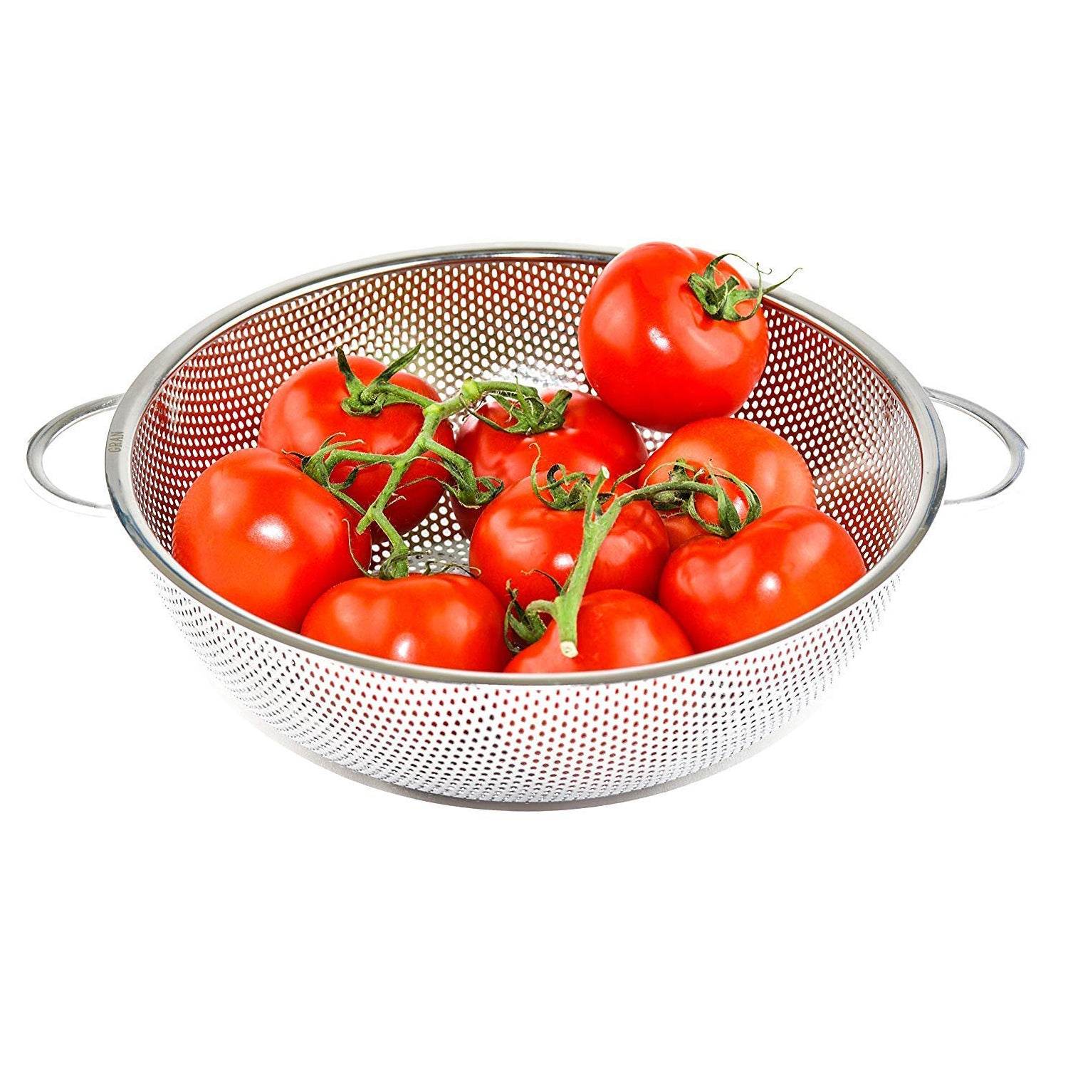 5754 Stainless Steel Colander With Handle Large Metal Mesh Basket Strainer For Pasta Spaghetti Berry Veggies Fruits Kitchen Food Colander Dishwasher Safe (1 Pc 25.5 Cm) - 9XShoppy