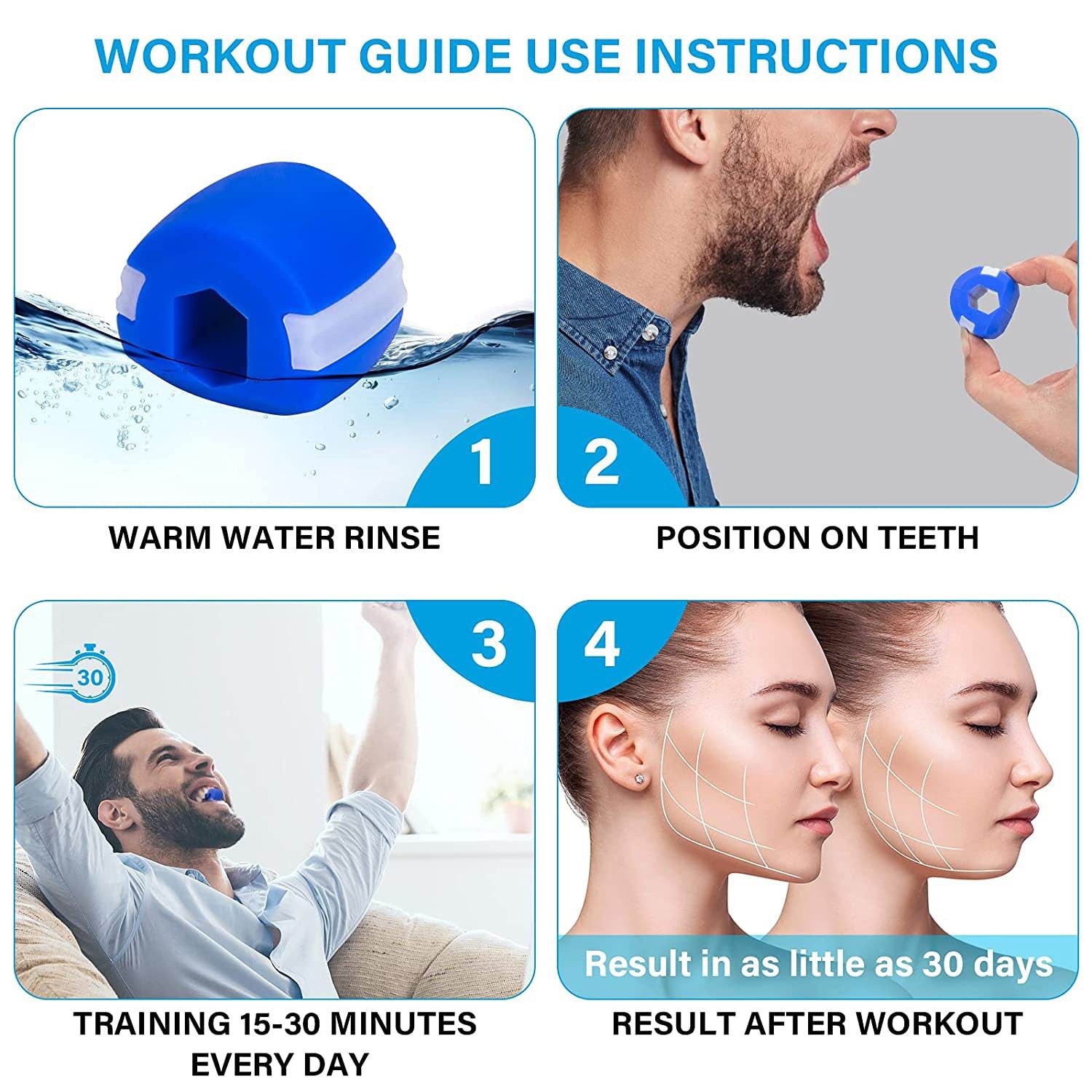 6128 Dark Blue Jaw Exerciser Used To Gain Sharp And Chiselled Jawline Easily And Fast - 9XShoppy