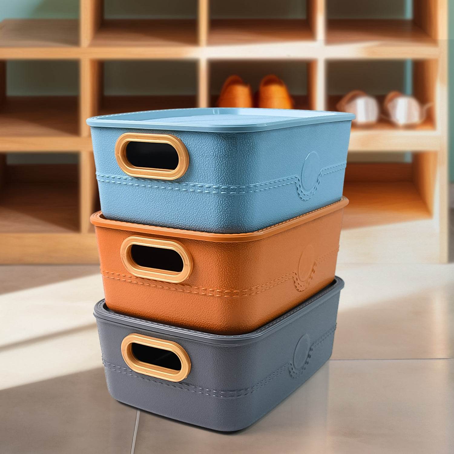 3-piece Plastic Multipurpose Storage Basket Bin Set - 9XShoppy