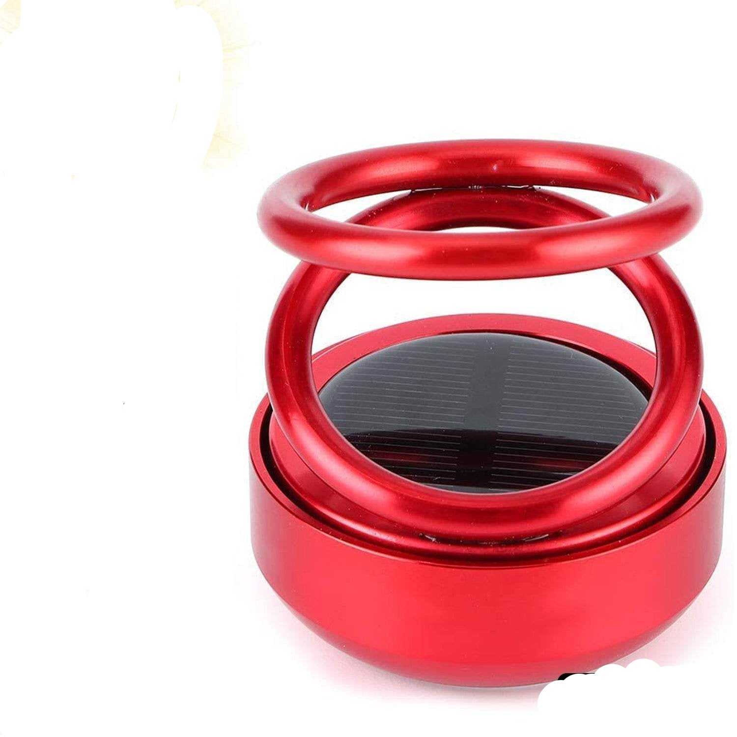 6319 Solar Power Car Aroma Diffuser 360double Ring Rotating Design Car Fragrance Diffuser Car Perfume Air Freshener For Dashboard Home Office - 9XShoppy