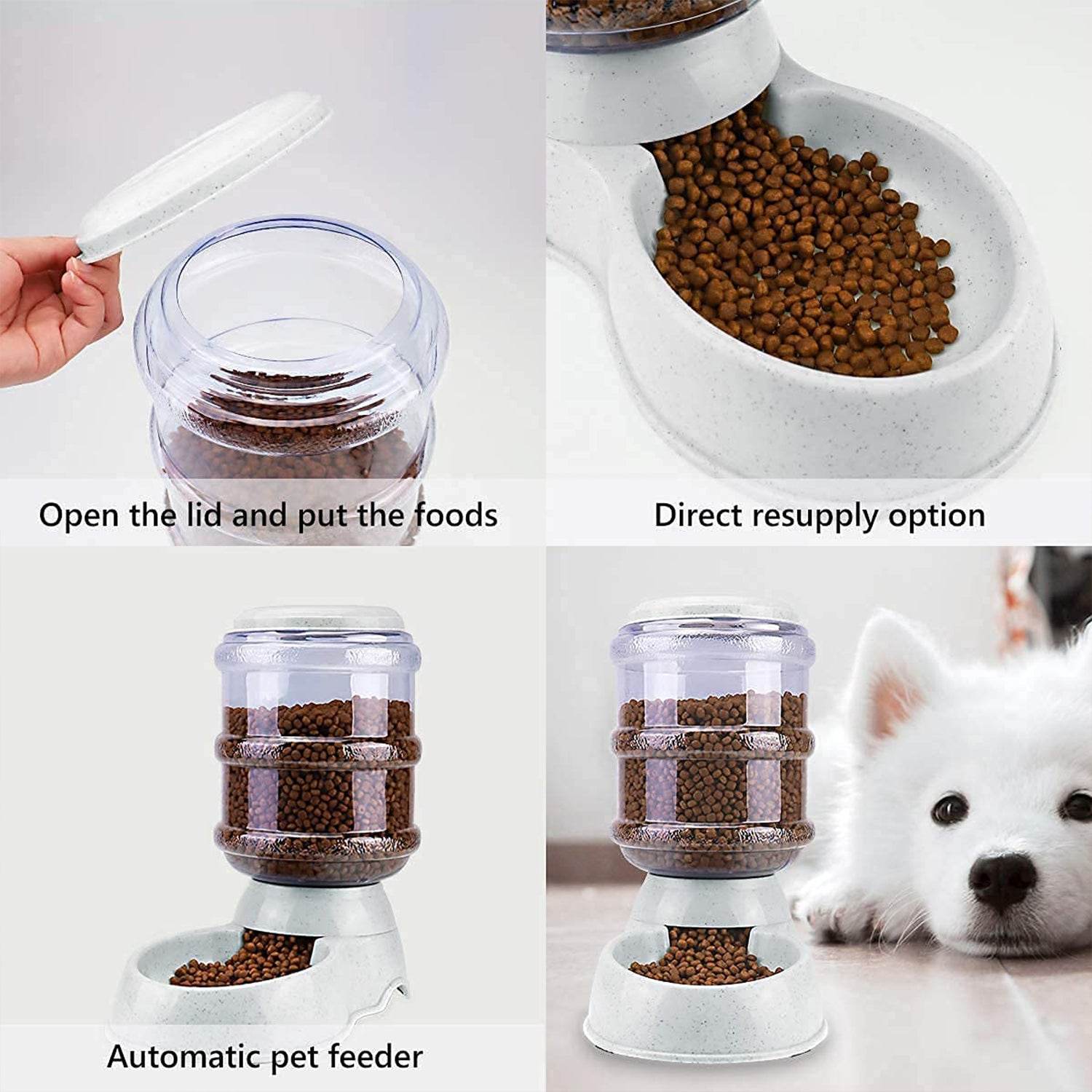 Pet Feeder Food Dispenser - Replenish Pet Food For Dog Cat Animal Automatic Gravity Dry Food Storage Bottle - 9XShoppy