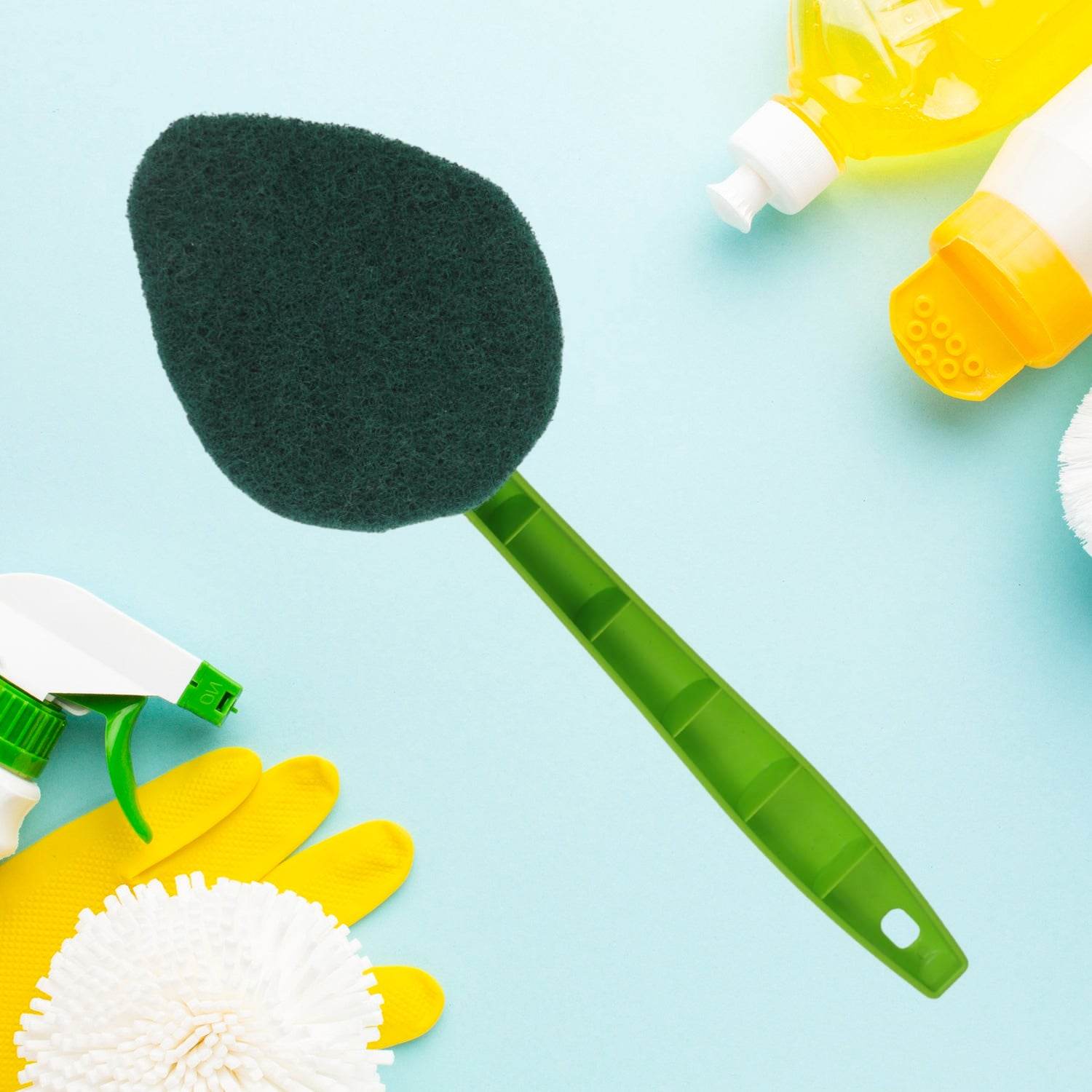 Scrubber Hockey With Long Handle (1 Pc) - 9XShoppy