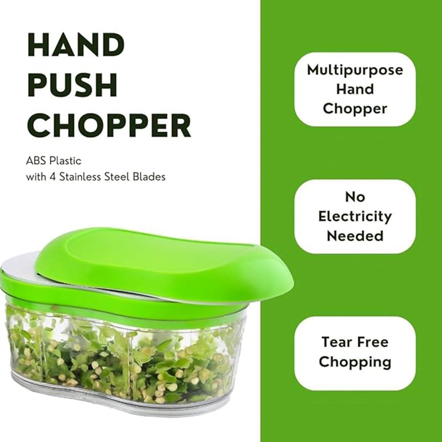 Manual Hand Push Garlic Cutter Vegetable Chopper (1 Pc) - 9XShoppy