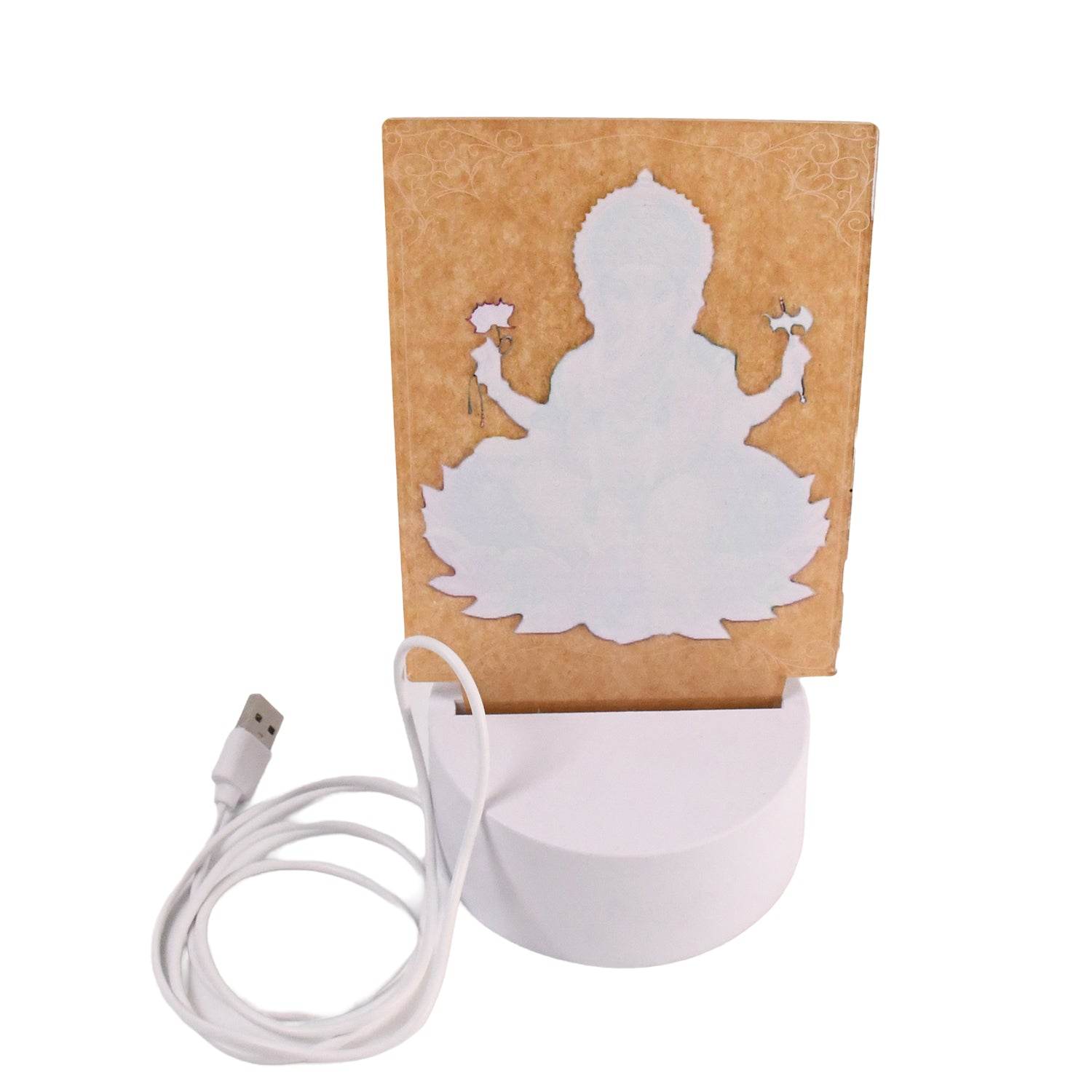 Beautiful 3d Lord Ganesh Frame With Soft White Light (1 Pc) - 9XShoppy