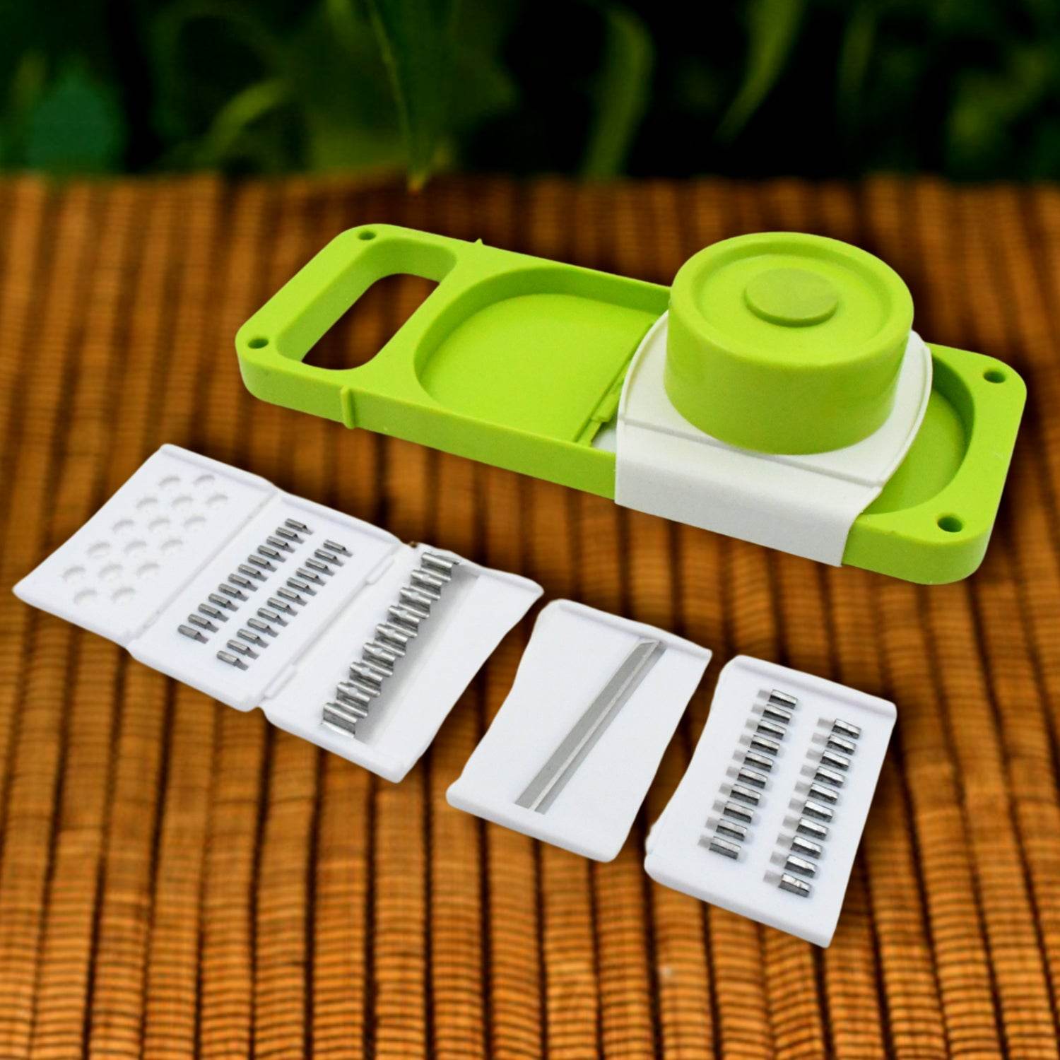 5842 Slicer For Kitchen 5 In 1 Foldable Vegetable Slicer Blade Potato Cutter Veggie Slicer Onion Slicer Julienne Grater With Protective Guards Stainless Steel Blade - 9XShoppy