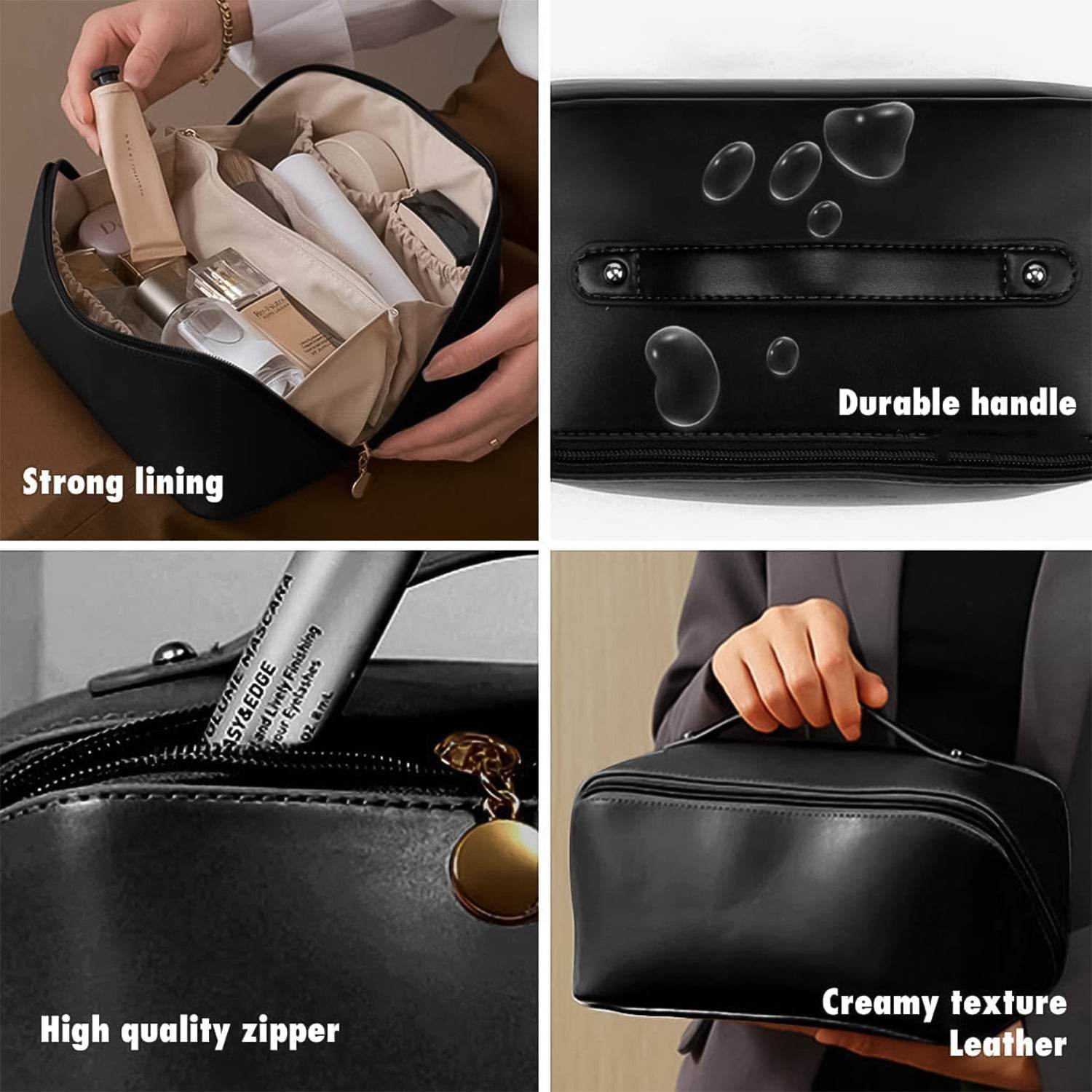 Premium Travel Makeup Toiletry Organizer Pouch With Zipper Handle(1 Pc) - 9XShoppy