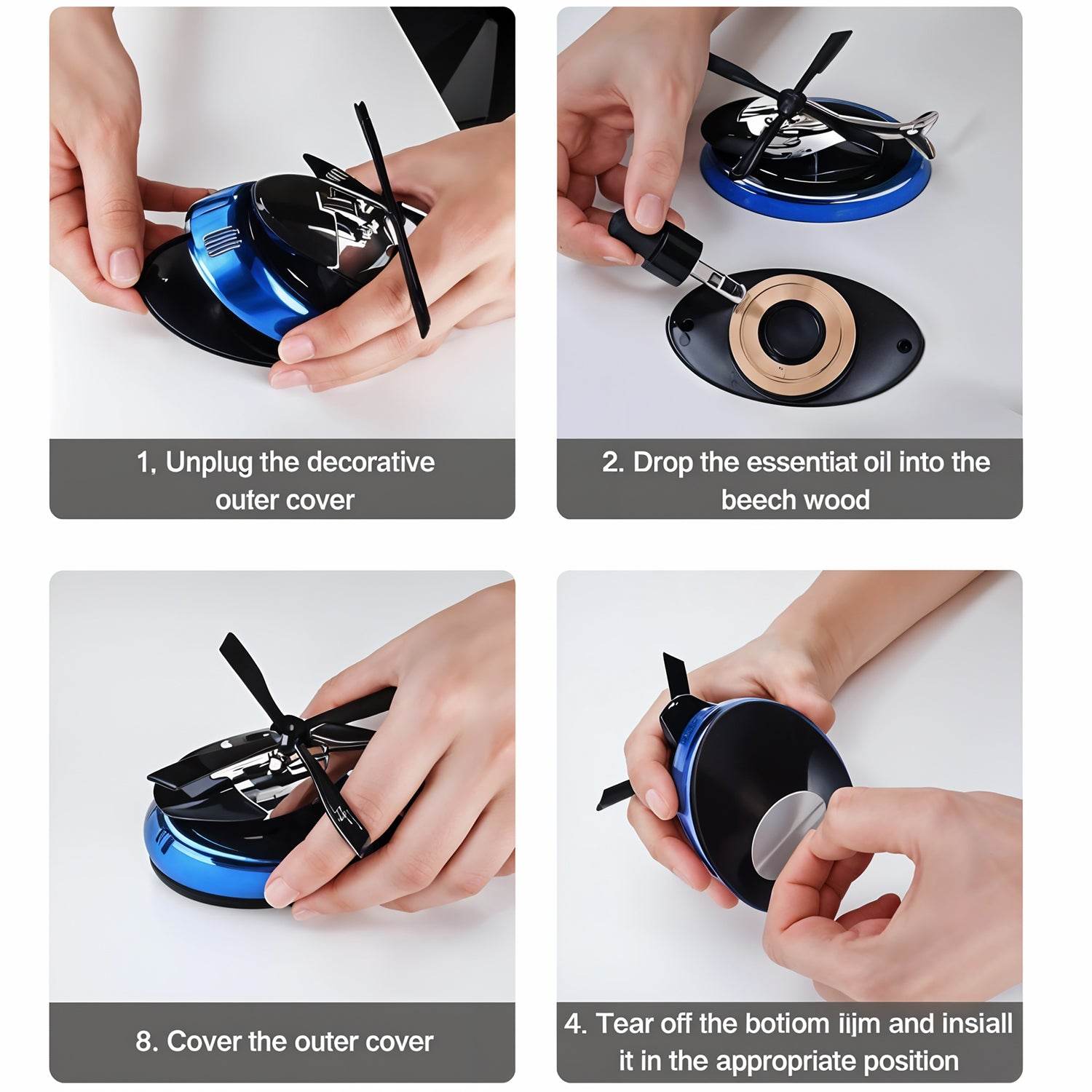 Solar-powered Rotating Helicopter Car Air Freshener - 9XShoppy