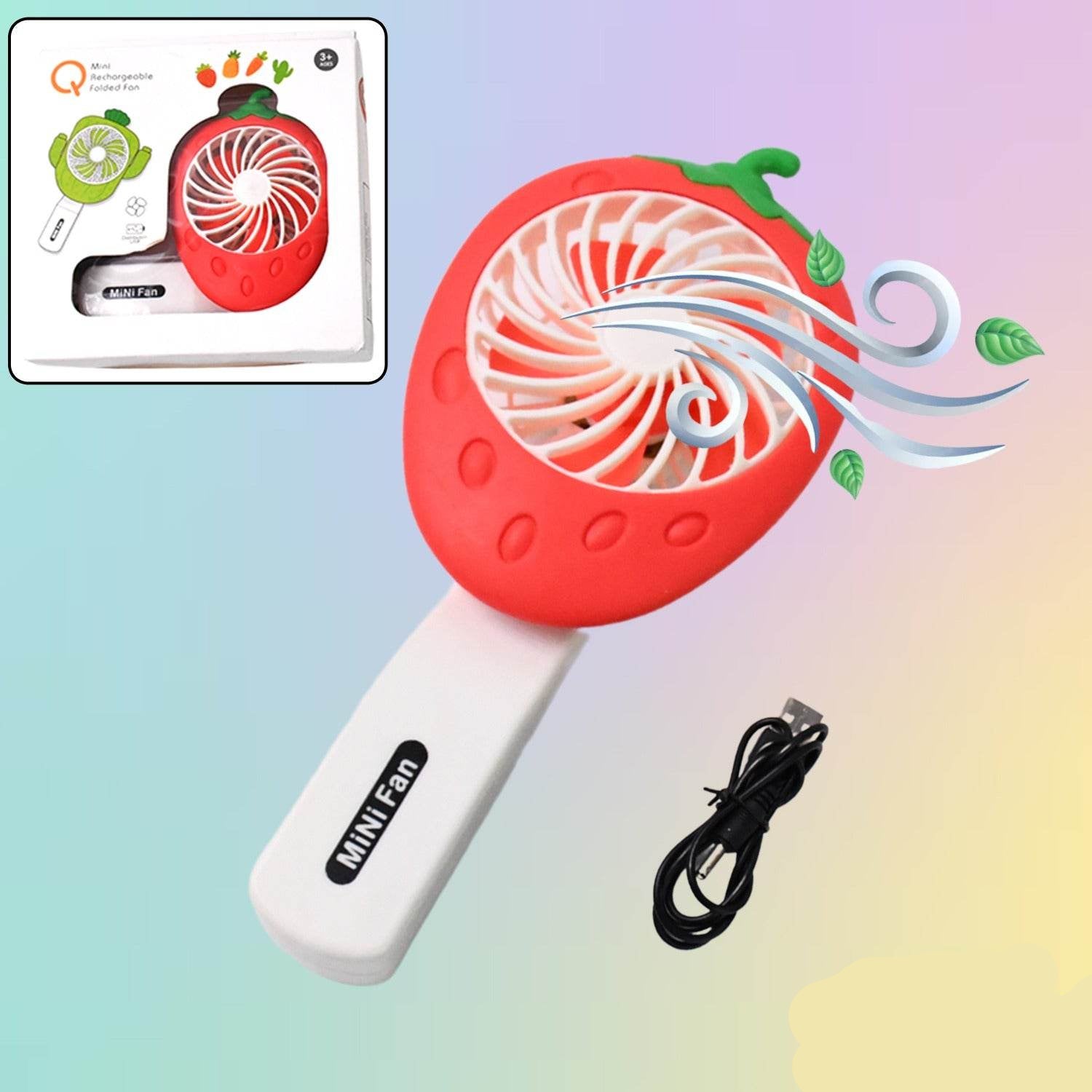 Rechargeable Handheld Mini Fan (Battery Not Included Mix Color) - 9XShoppy