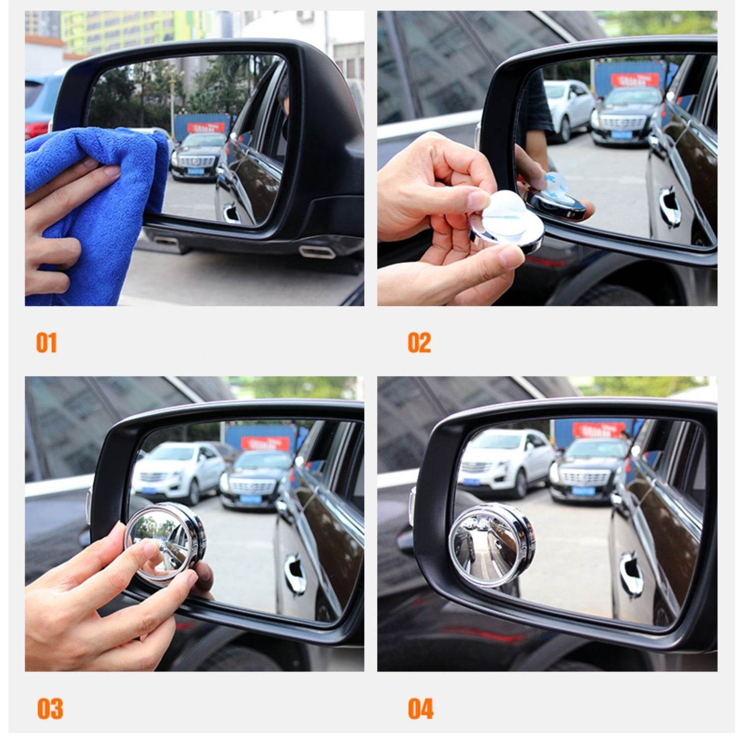 Car Blind Spot Side Mirror Round Hd Glass Blind Spot Mirror (2 Pc) - 9XShoppy