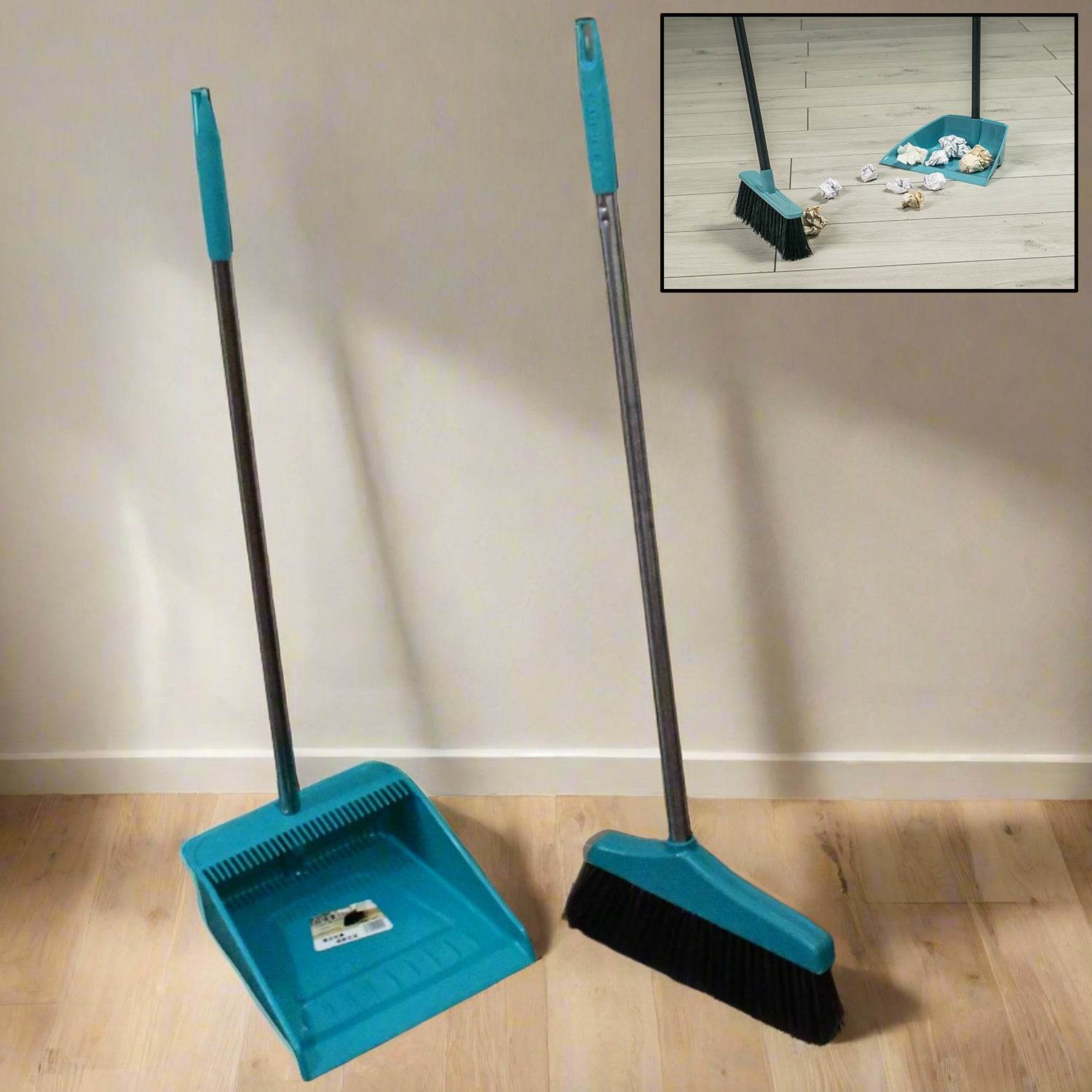 Long Handle Dustpan And Brush 2 Piece Set - 9XShoppy