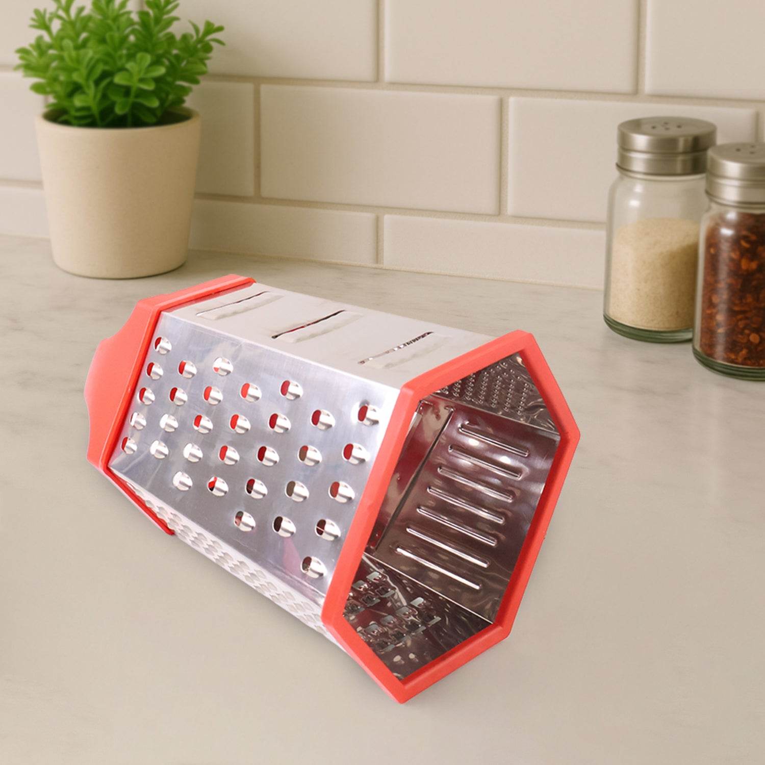 7-in-1 Heavy Duty Stainless Steel Box Grater With Ergonomic Handle (1 Pc) - 9XShoppy