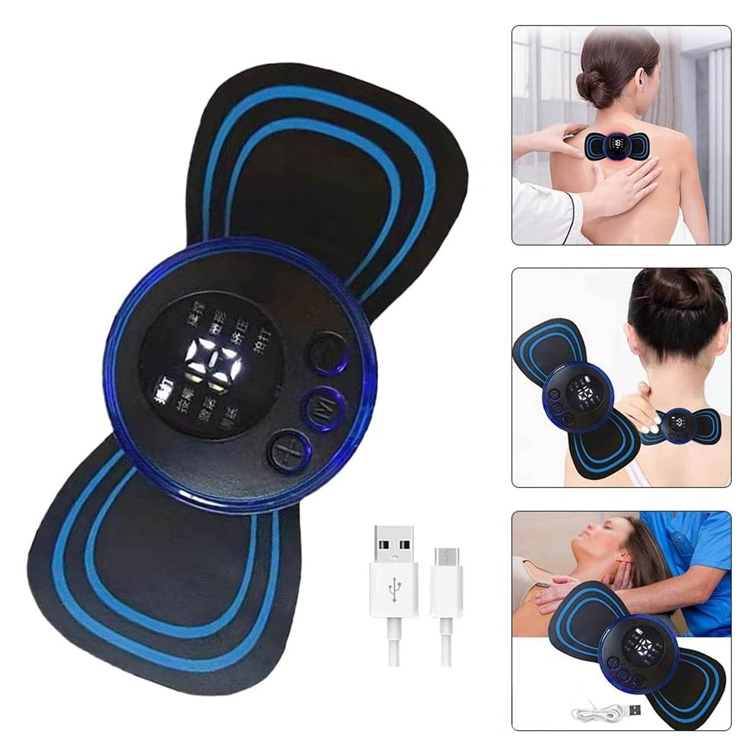 6204 Portable Usb Neck Massager Electric Neck Massager Automatic Massage Enhancer Mini Cervical Massager Ems Lymphatic Drainage Massage With Cable - 9XShoppy