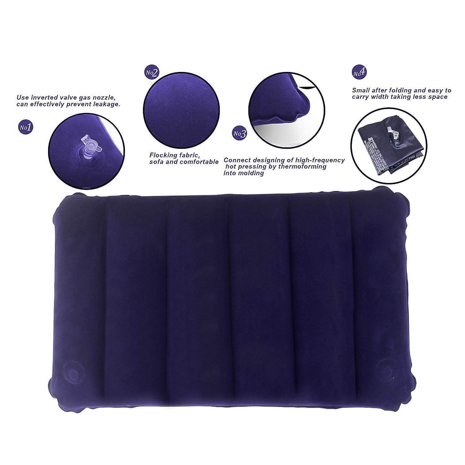 510 Velvet Air Inflatable Travel Pillow (Blue) - 9XShoppy