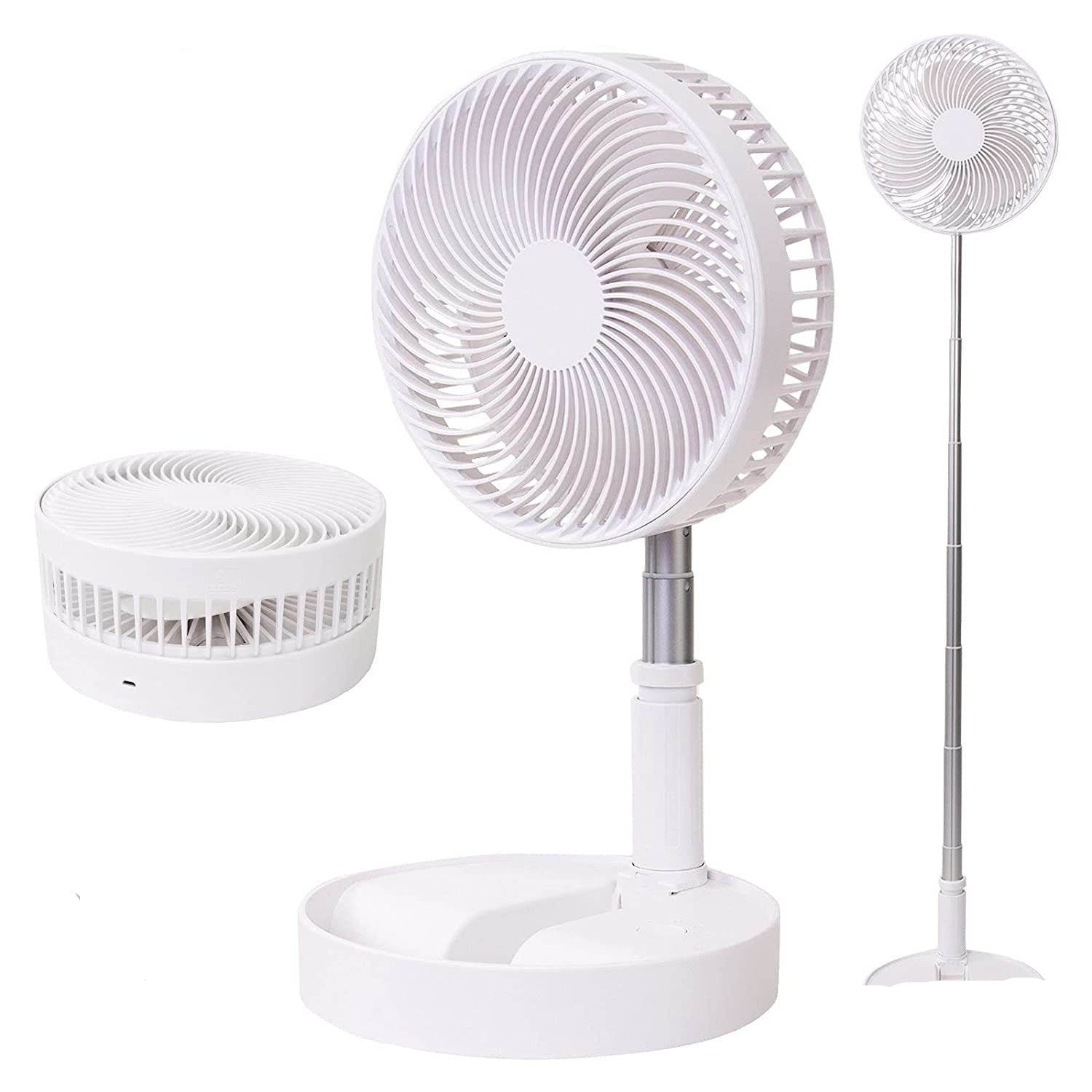 7206 Telescopic Electric Desktop Fan Height Adjustable Foldable Portable For Travelcarry Silent Table Top Personal Fan For Bedside Office Table (Battery Not Include) - 9XShoppy