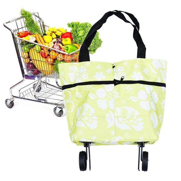 Folding Cart Bags Trolley Shopping Bag For Travel Luggage - 9XShoppy