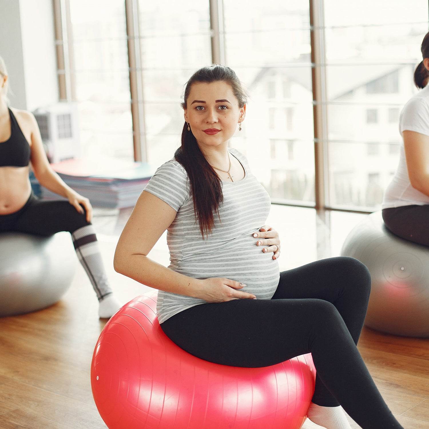 9091 Anti Burst 65 Cm Exercise Ball With Inflation Pump Non-slip Gym Ball For Yoga Pilates Core Training Exercises At Home And Gym- Suitable For Men And Women - 9XShoppy