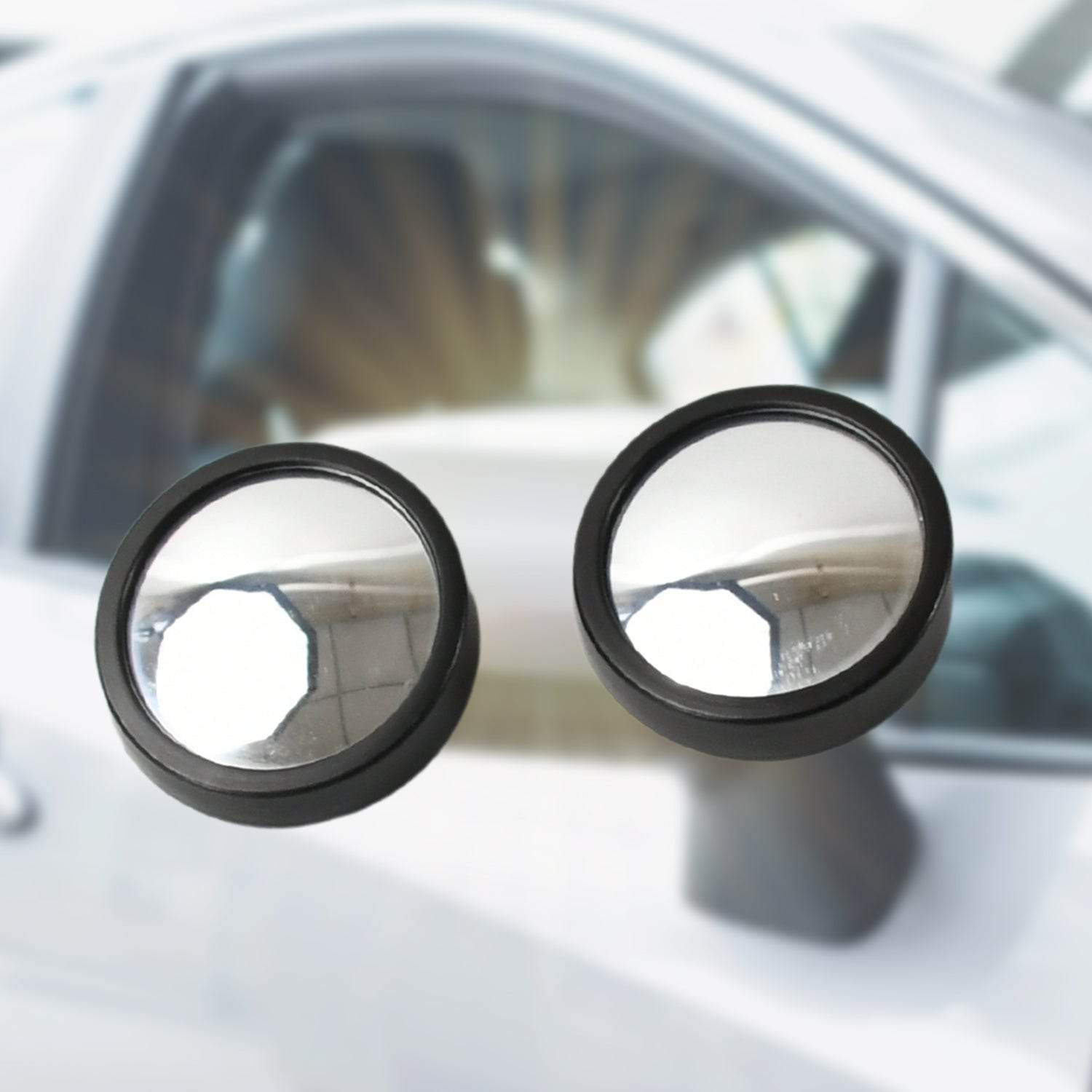 9538 Car Blind Spot Side Mirror Round Hd Glass Blindspot Mirror Convex Rear View Mirrorcar Mirror Accessories Suitable To All Cars Frameless Design (2 Pcs Set) - 9XShoppy