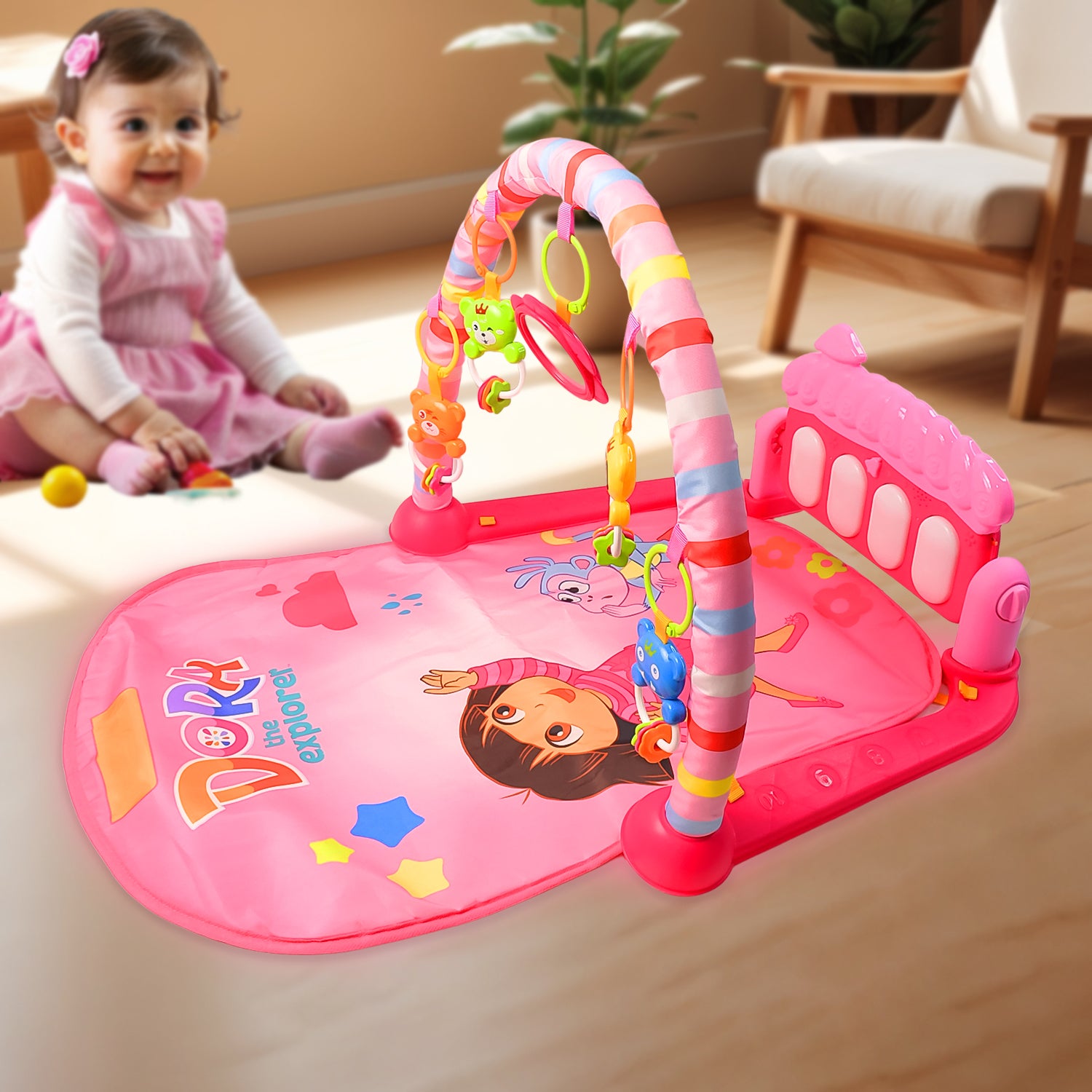 2 in 1 Baby Kick And Play Piano Gym Mat  Fitness Rack