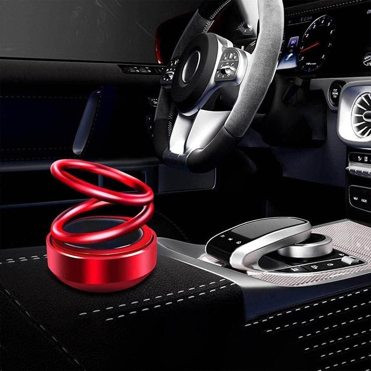 6319 Solar Power Car Aroma Diffuser 360double Ring Rotating Design Car Fragrance Diffuser Car Perfume Air Freshener For Dashboard Home Office - 9XShoppy