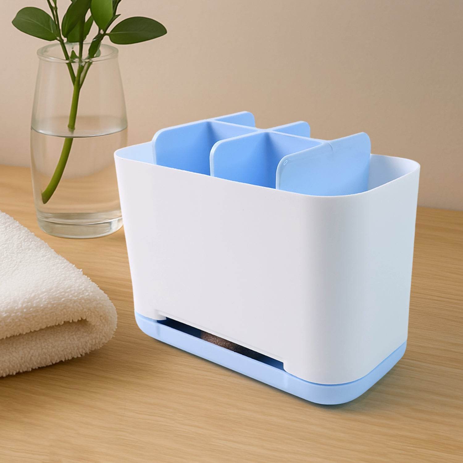 6 Compartment Multi Purpose Organizer Toothbrush Holder Stand Plastic Caddy (1 Pc) - 9XShoppy