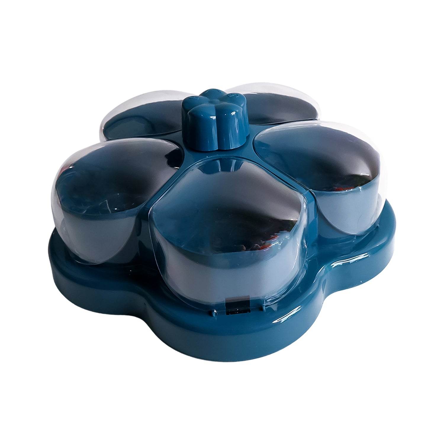 Lotus Shape Rotating Dry Fruit Snack Organizer Box With Compartments (1 Pc) - 9XShoppy