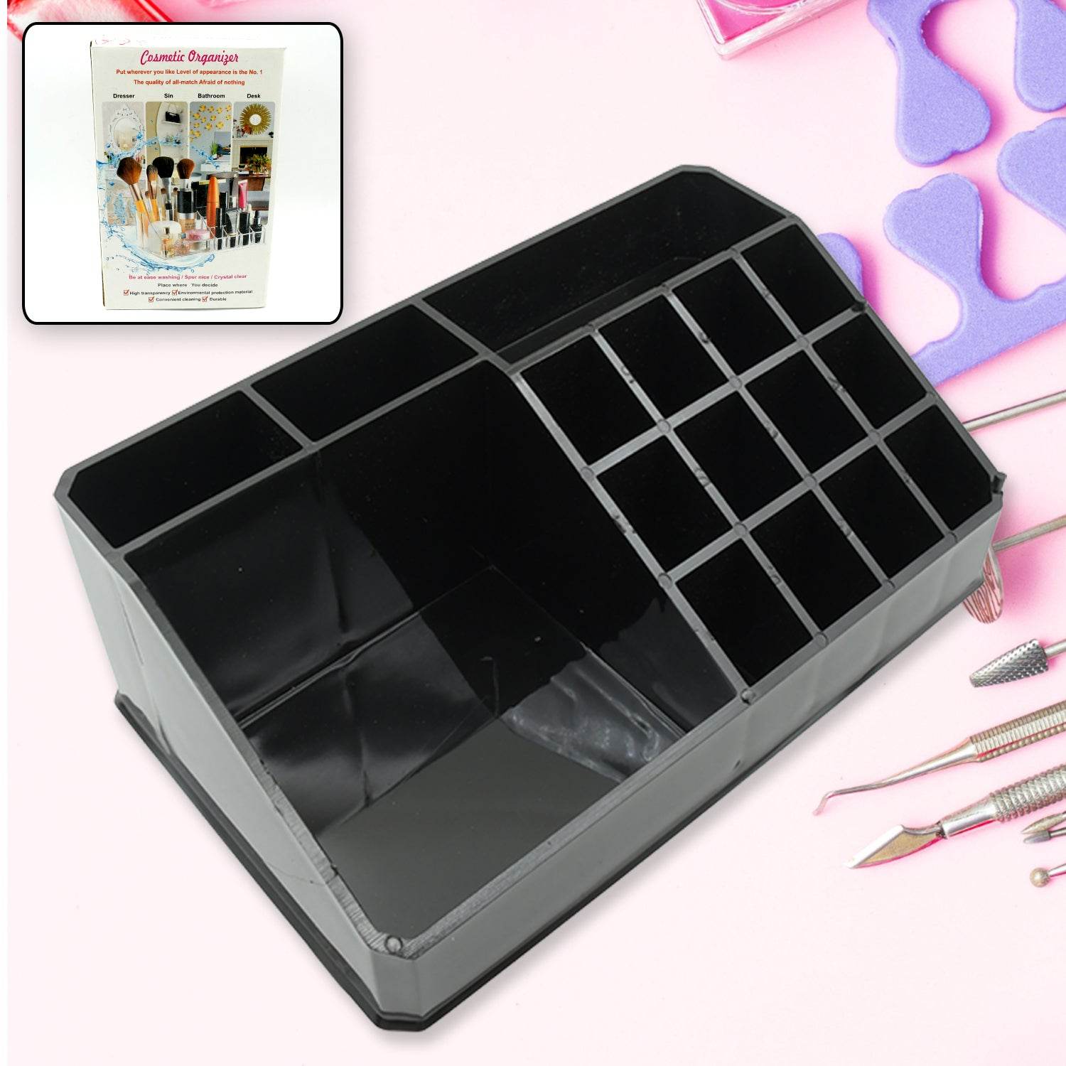 6092 Cosmetic Organiser 16 Compartment Cosmetic Makeup Storage Organiser Box - 9XShoppy