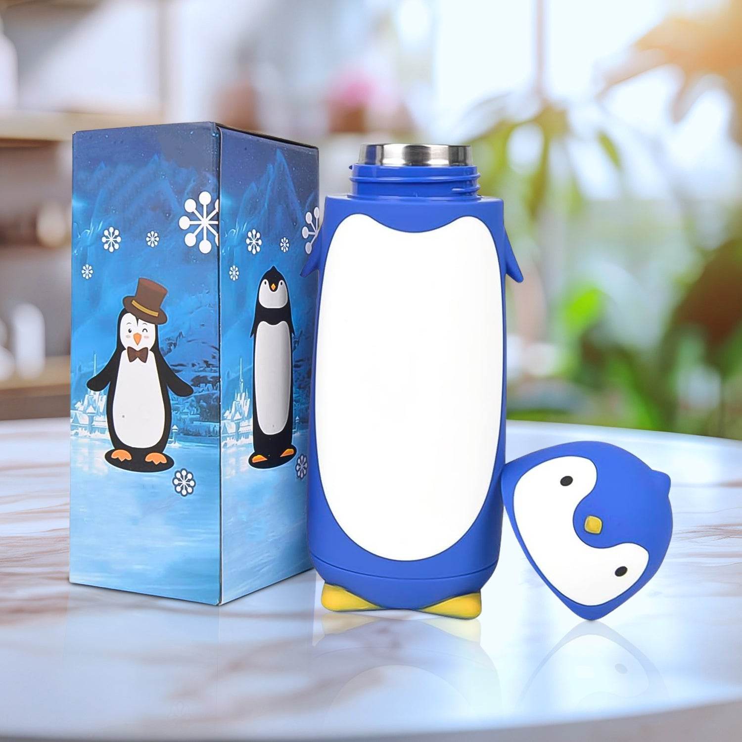 Penguin Water Bottle Penguin Cartoon Water Bottle Funny Travel Mug Insulated Inner Glass Vacuum Water Bottle - 9XShoppy
