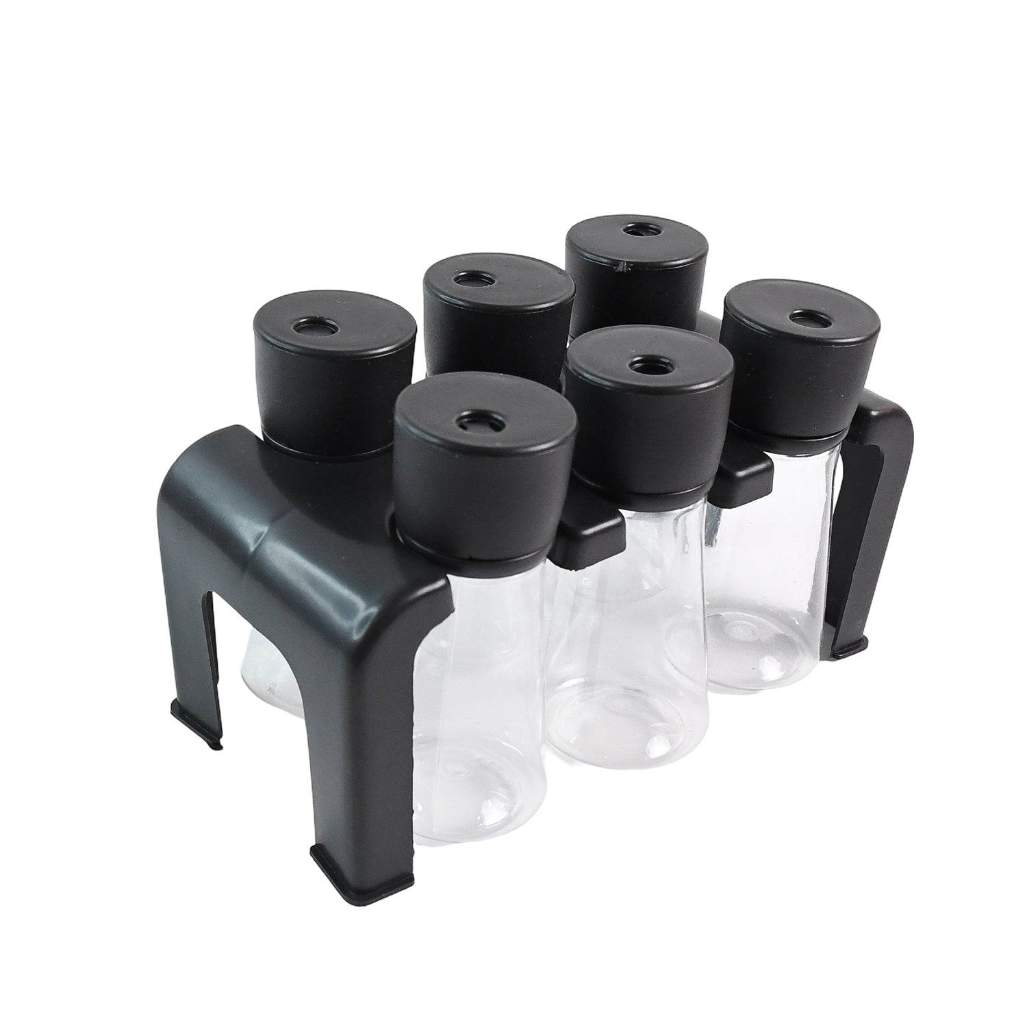 6-piece Plastic Spice Jar Set With Stand - 9XShoppy
