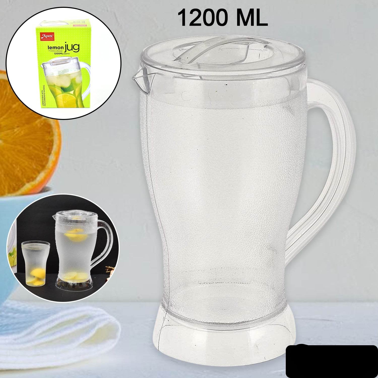 Apex Unbreakable Lemon Jug 1200 Ml (Approx 1 Pc) - 9XShoppy