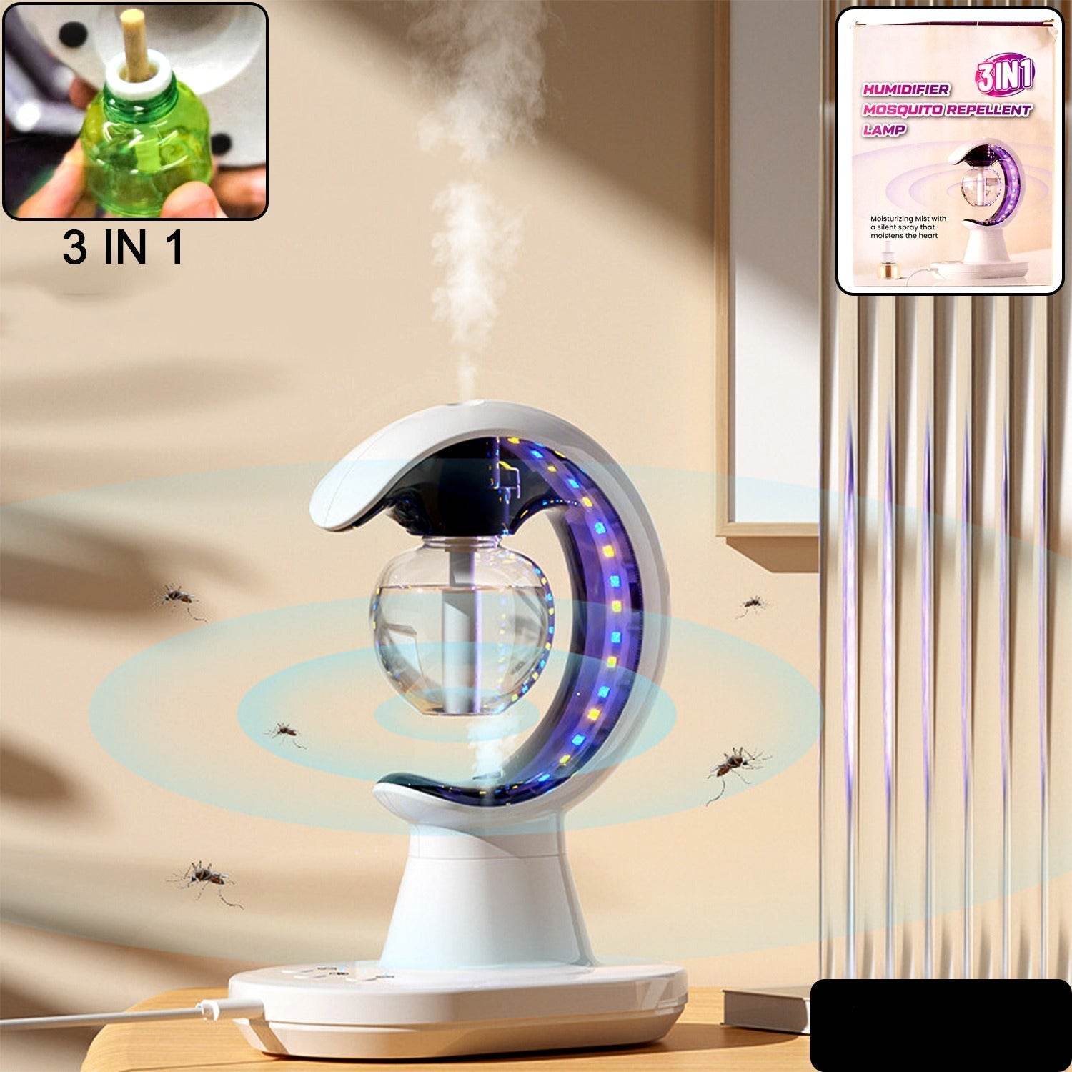 3-in-1 Led Lamp With Humidifier And Mosquito Repellent - 9XShoppy