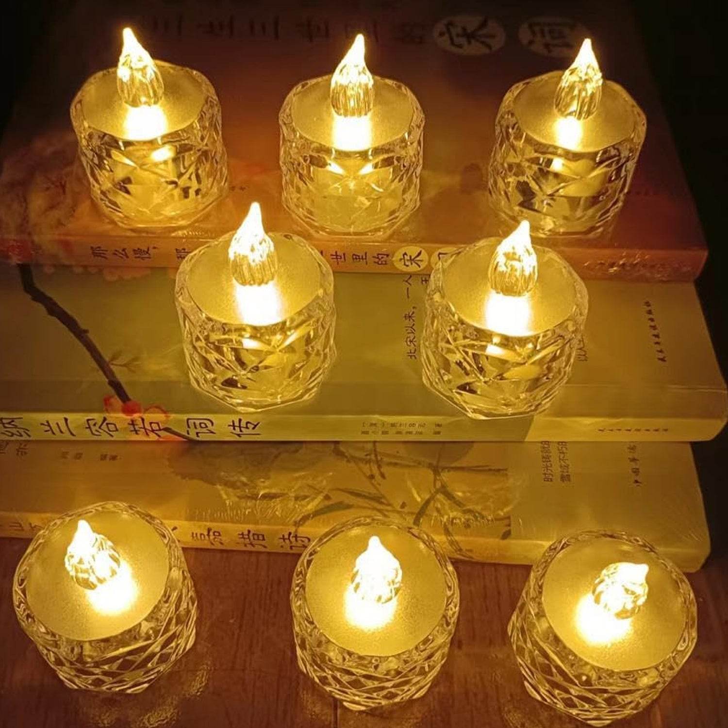 24 Pcs Flameless And Smokeless Decorative Acrylic Candles - 9XShoppy